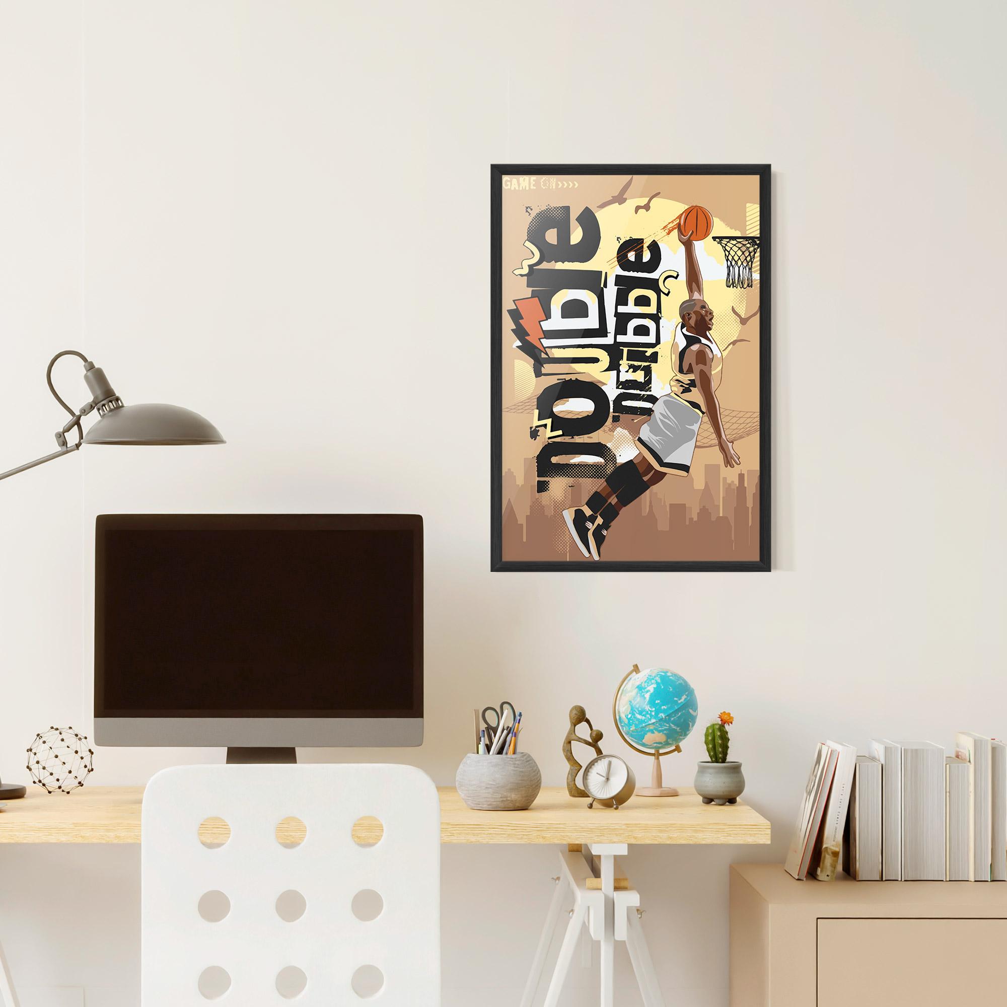 Gerahmte Poster Double Dribble mockup 6