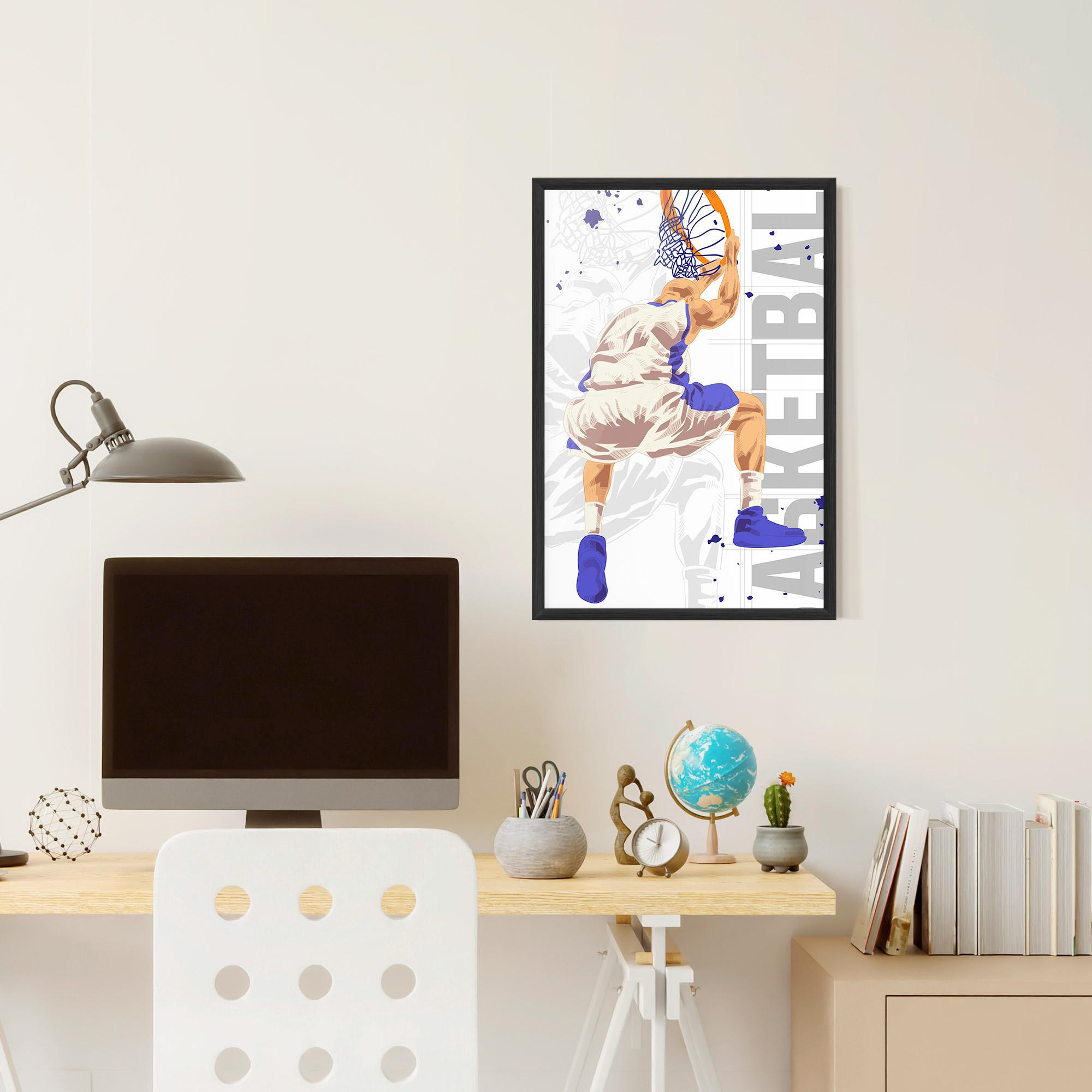 Gerahmte Poster Grey Basketball mockup 6