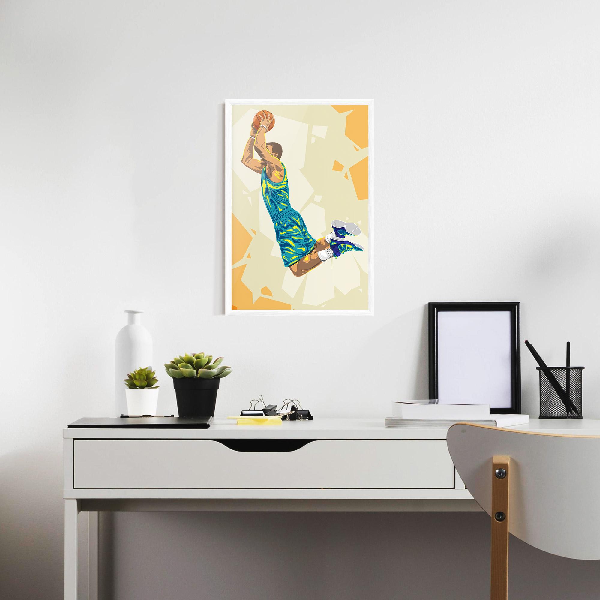 Gerahmte Poster Basketball Dunk Pose mockup 7