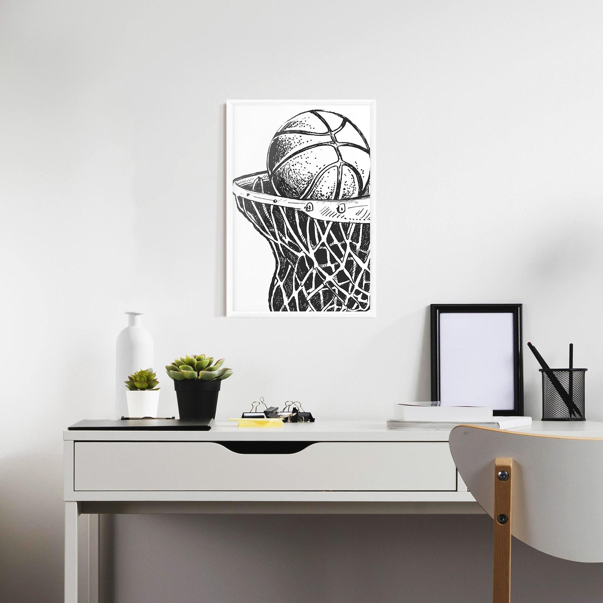 Gerahmte Poster Basketball Grey Hoop mockup 7