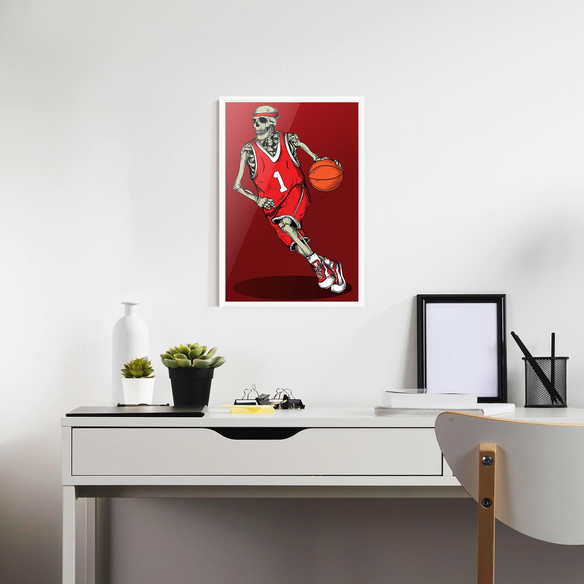 Gerahmte Poster Basketball Skull mockup 7