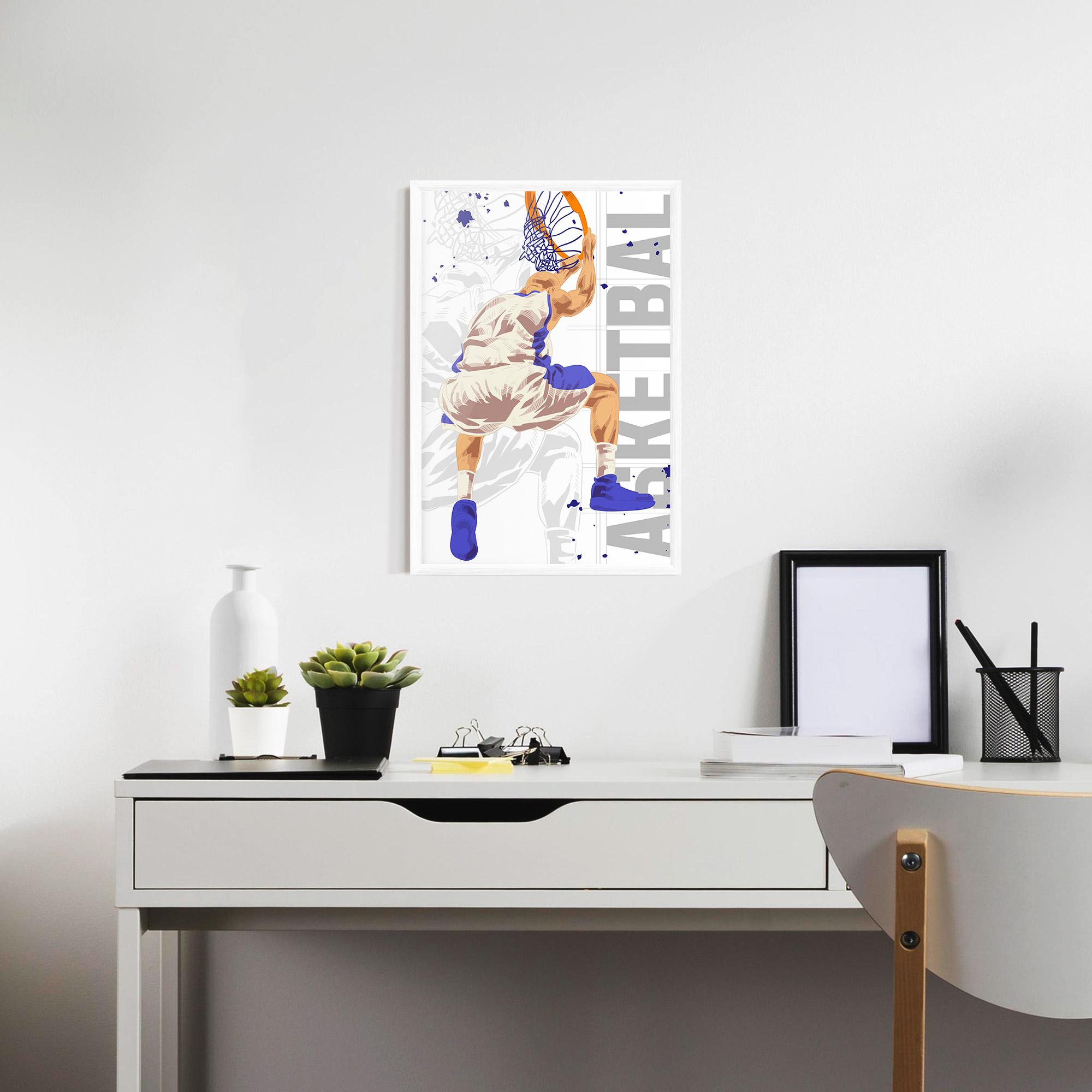 Gerahmte Poster Grey Basketball mockup 7