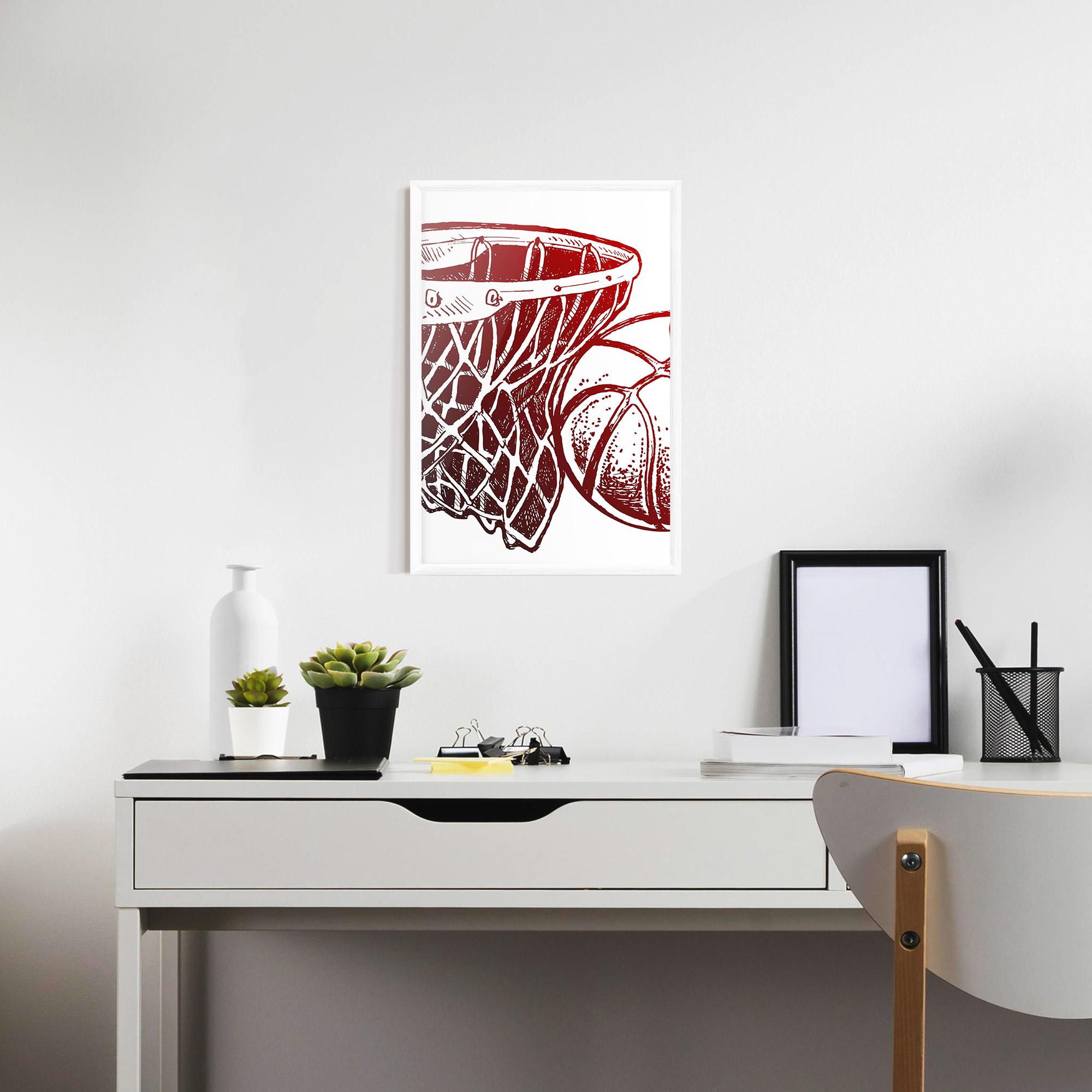 Gerahmte Poster Red Basketball Hoop mockup 7