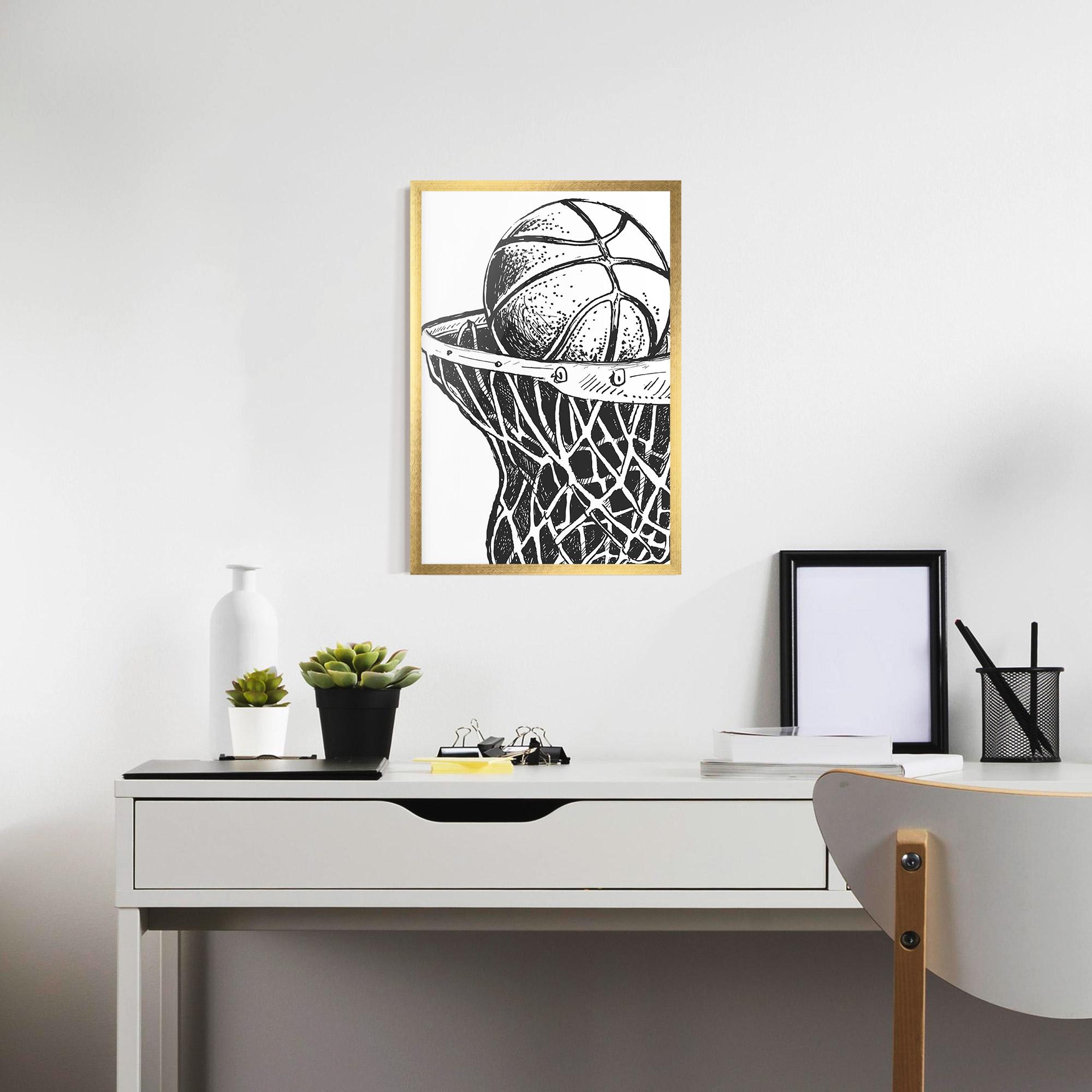 Gerahmte Poster Basketball Grey Hoop mockup 7