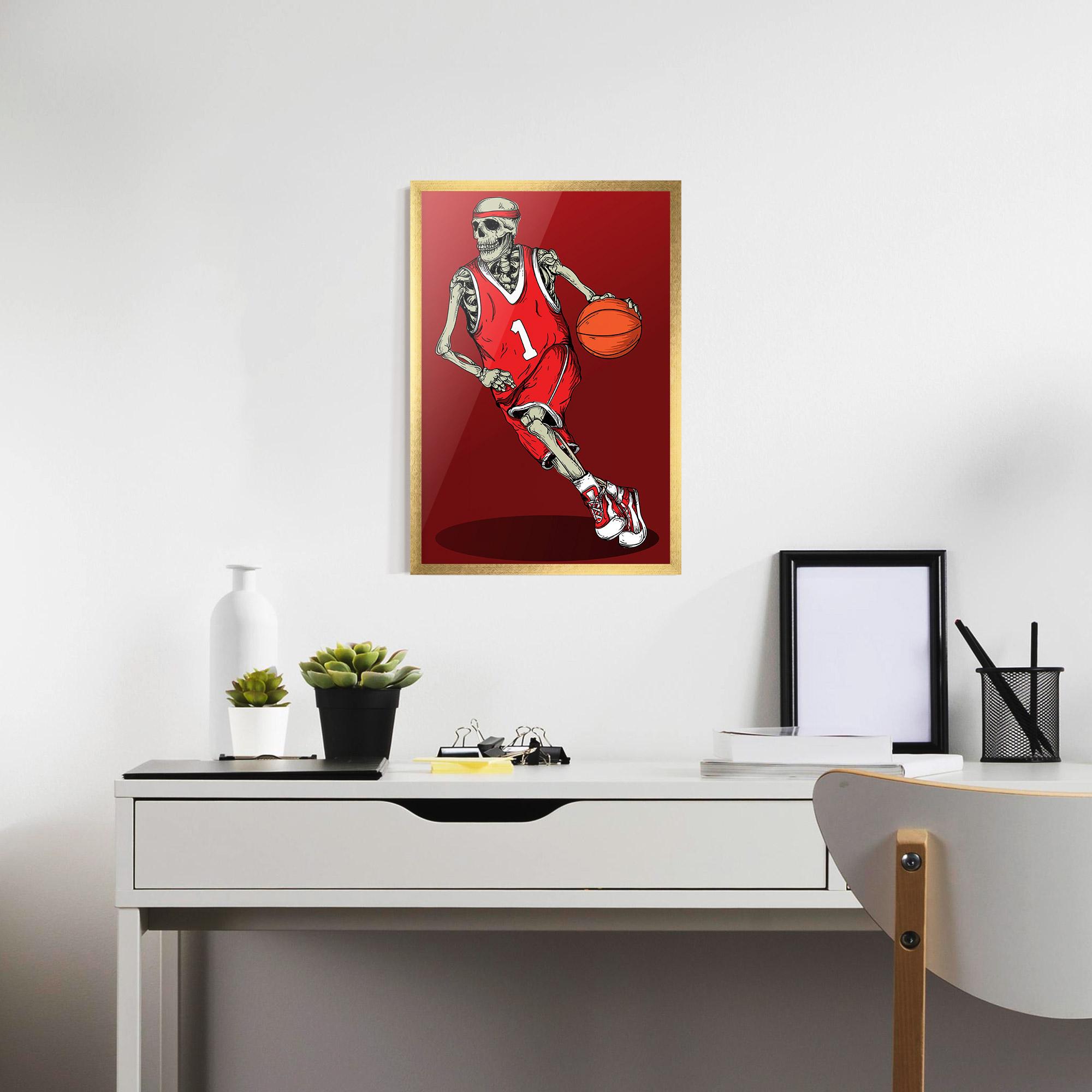 Gerahmte Poster Basketball Skull mockup 7