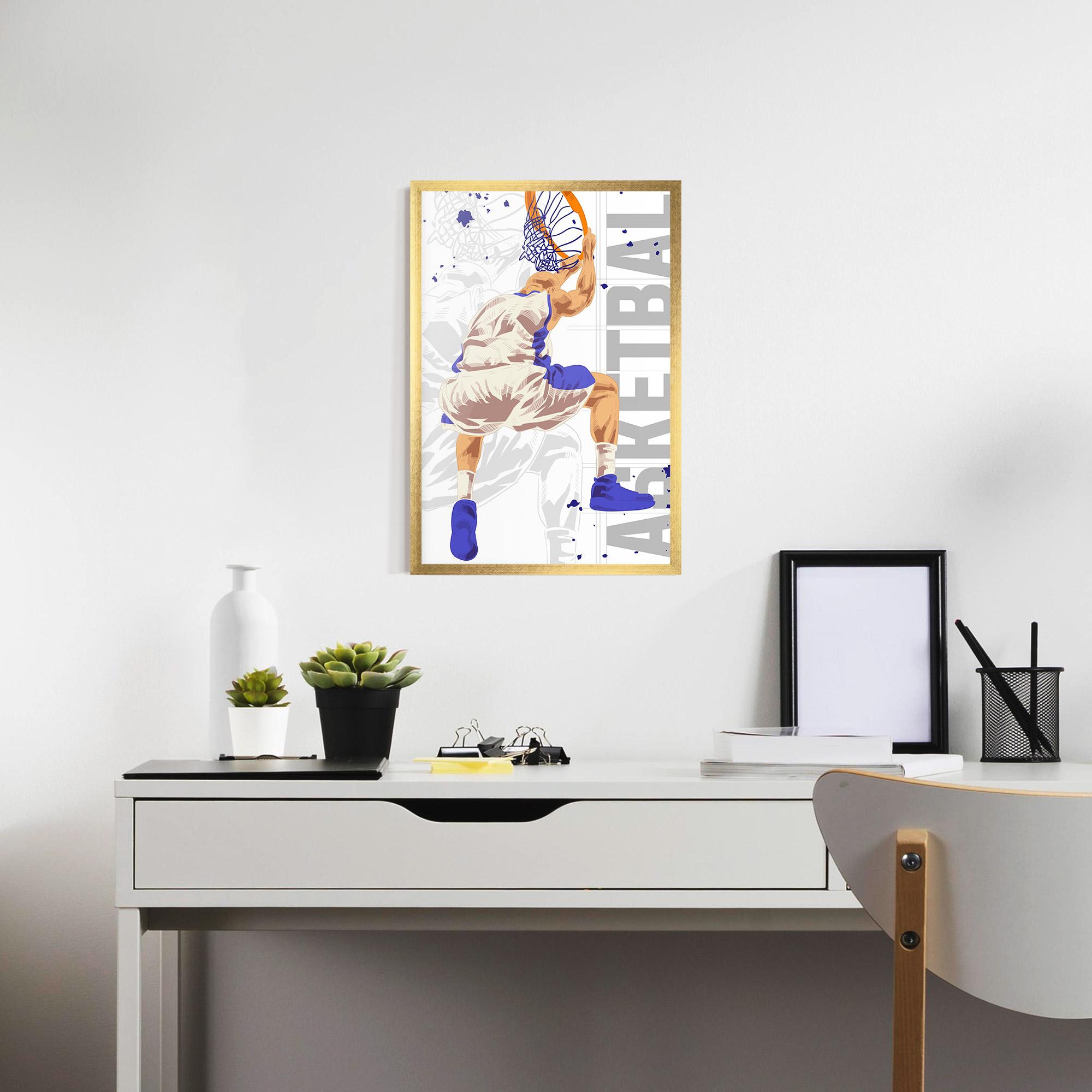 Gerahmte Poster Grey Basketball mockup 7