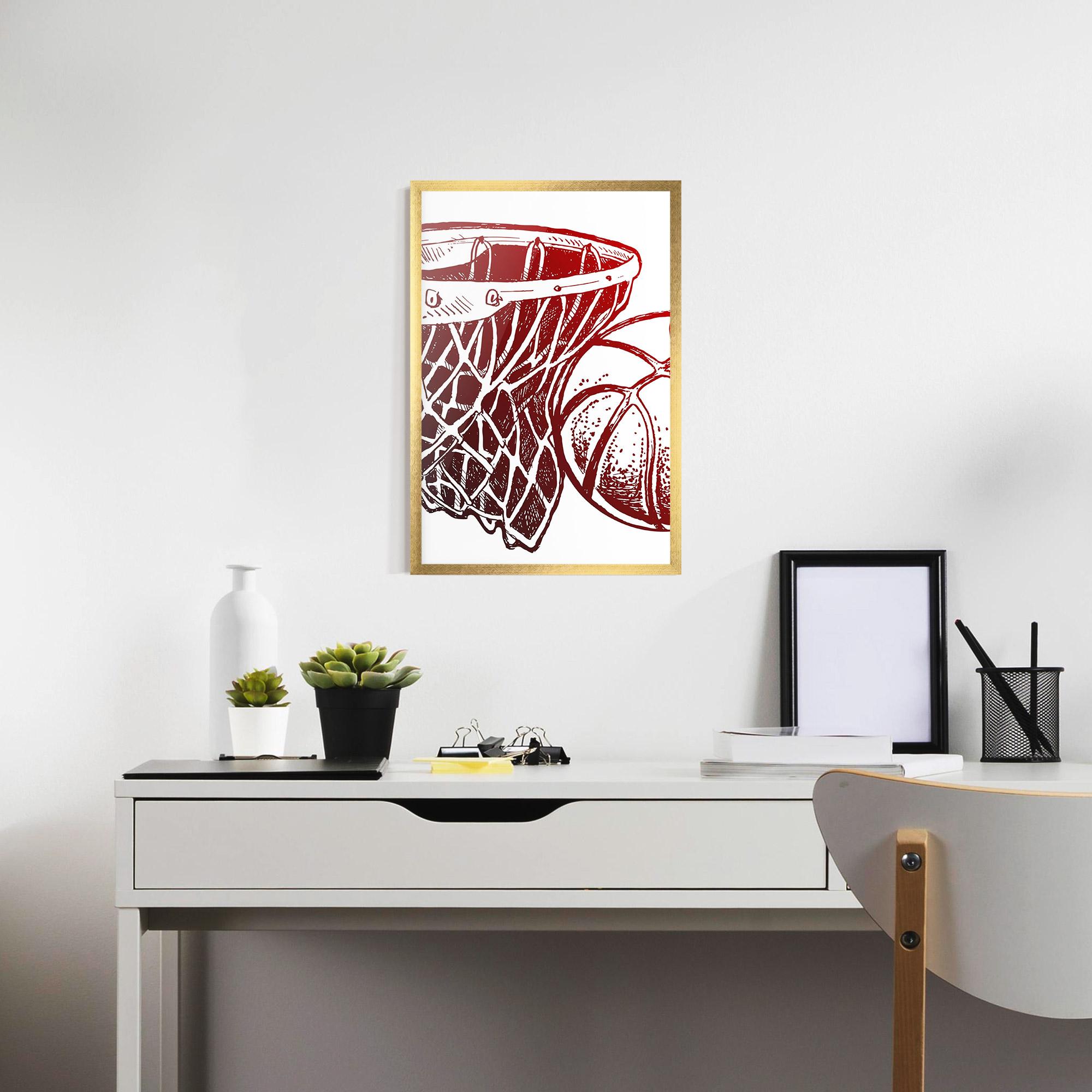 Gerahmte Poster Red Basketball Hoop mockup 7