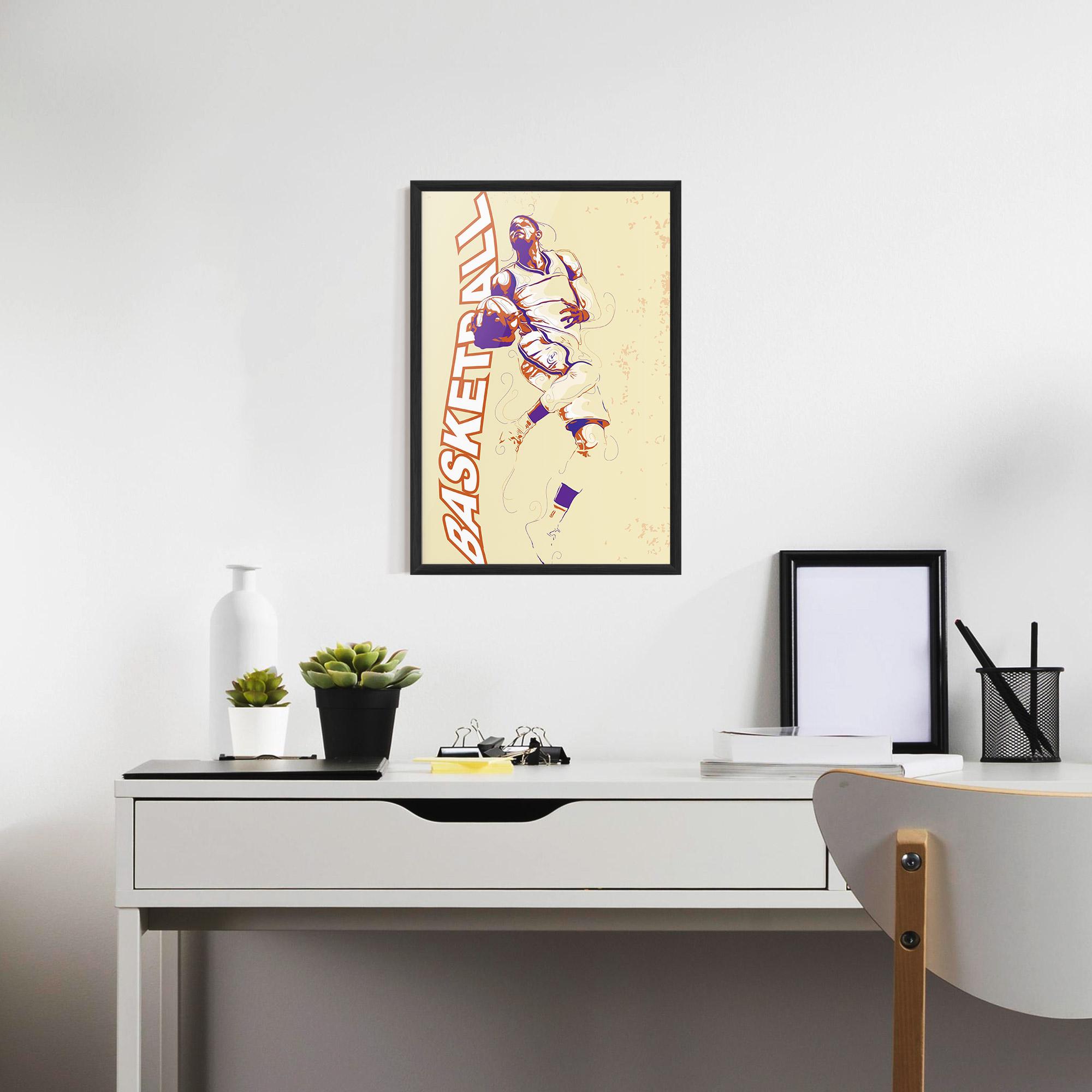 Gerahmte Poster Basketball Cream mockup 7