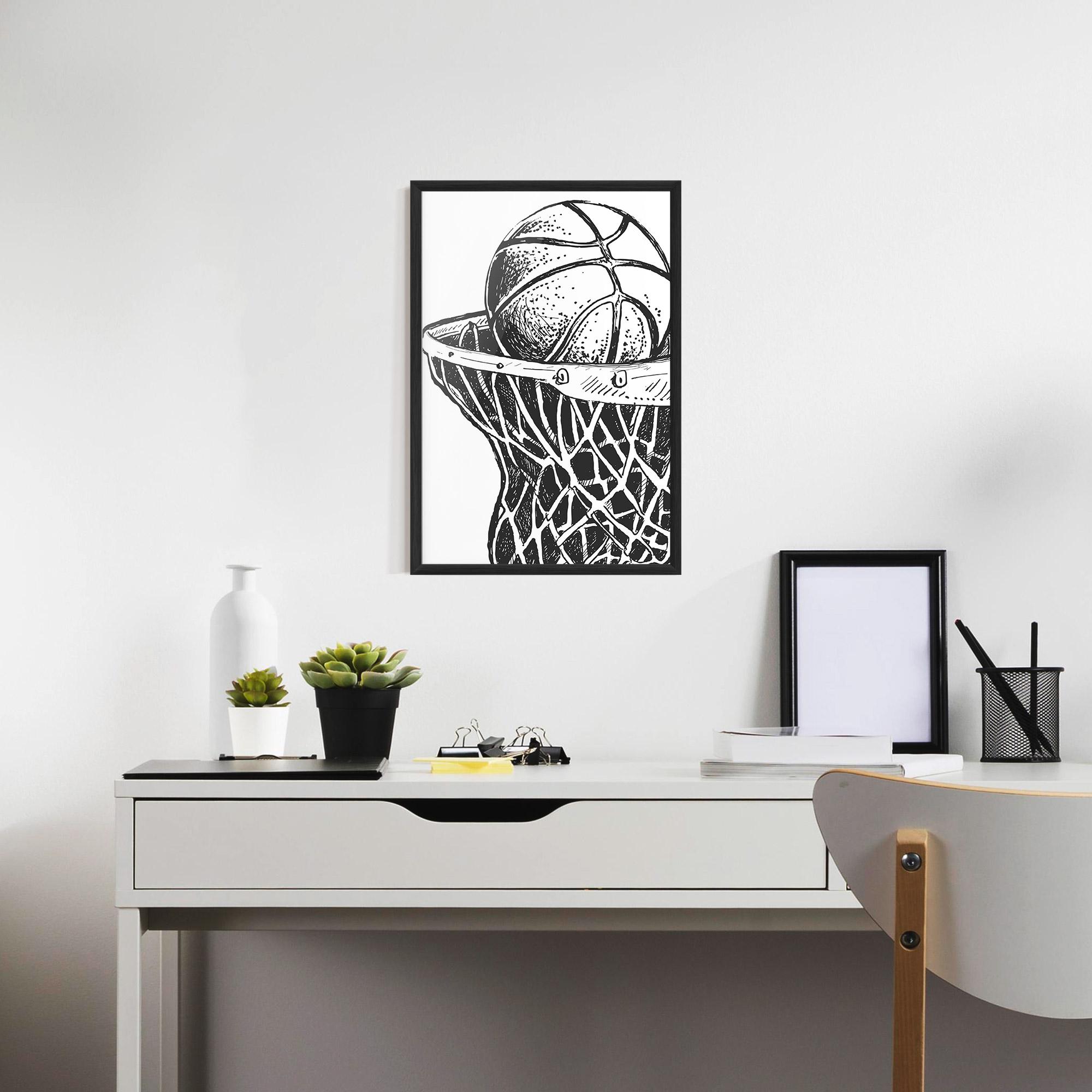 Gerahmte Poster Basketball Grey Hoop mockup 7