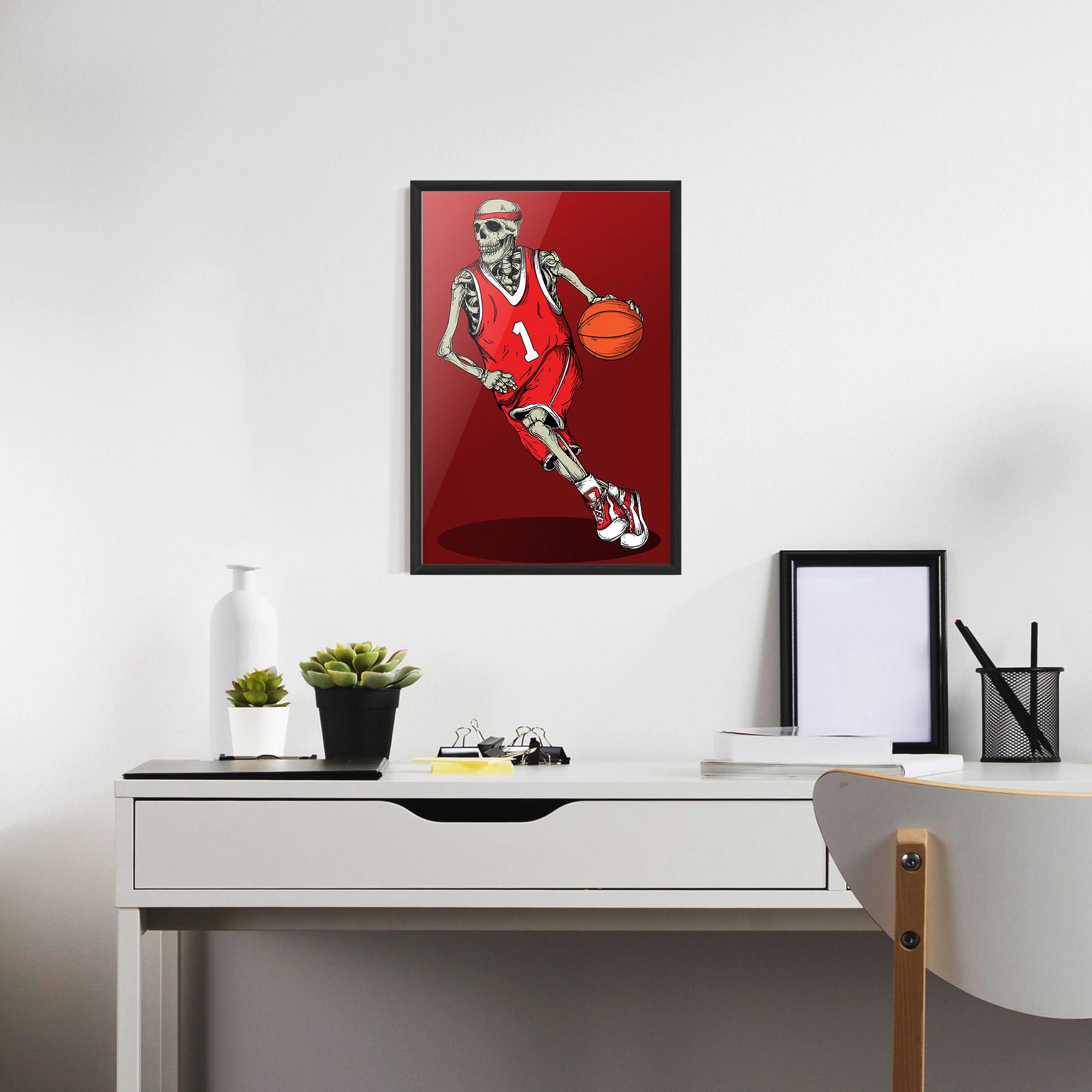 Gerahmte Poster Basketball Skull mockup 7