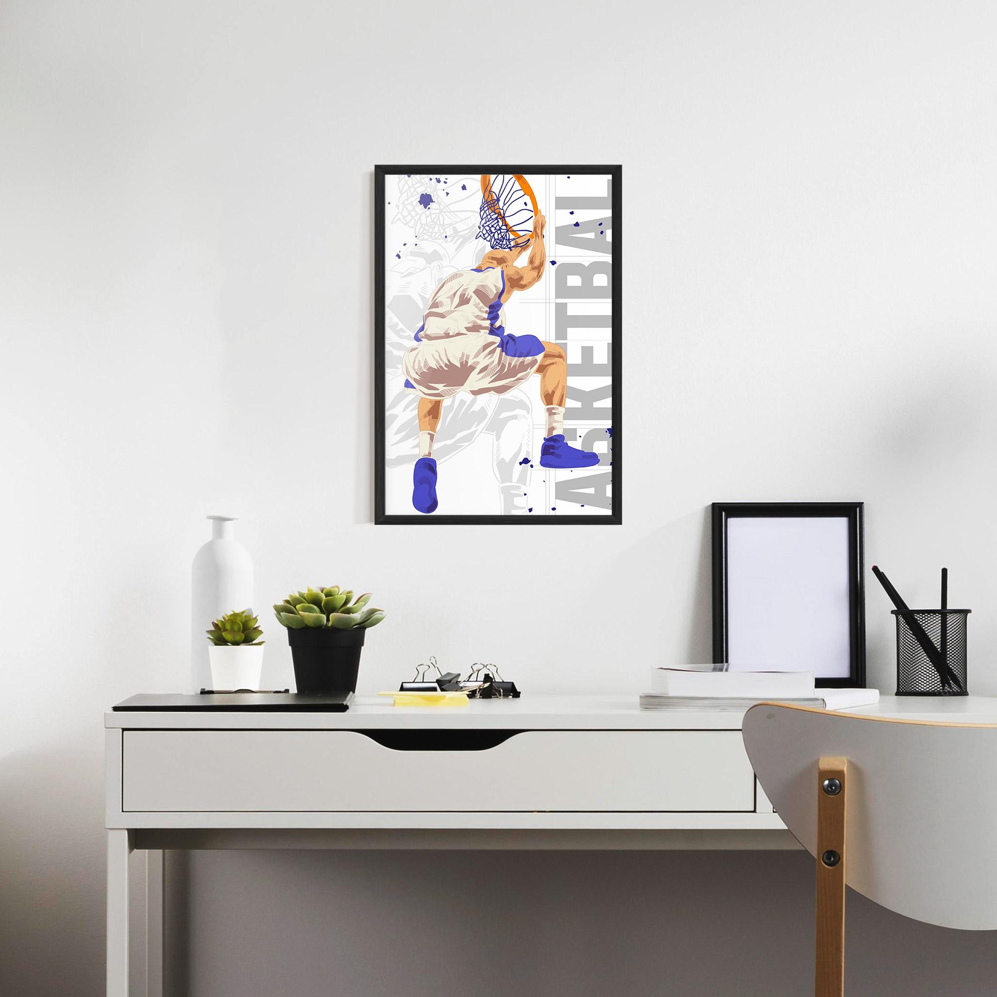 Gerahmte Poster Grey Basketball mockup 7