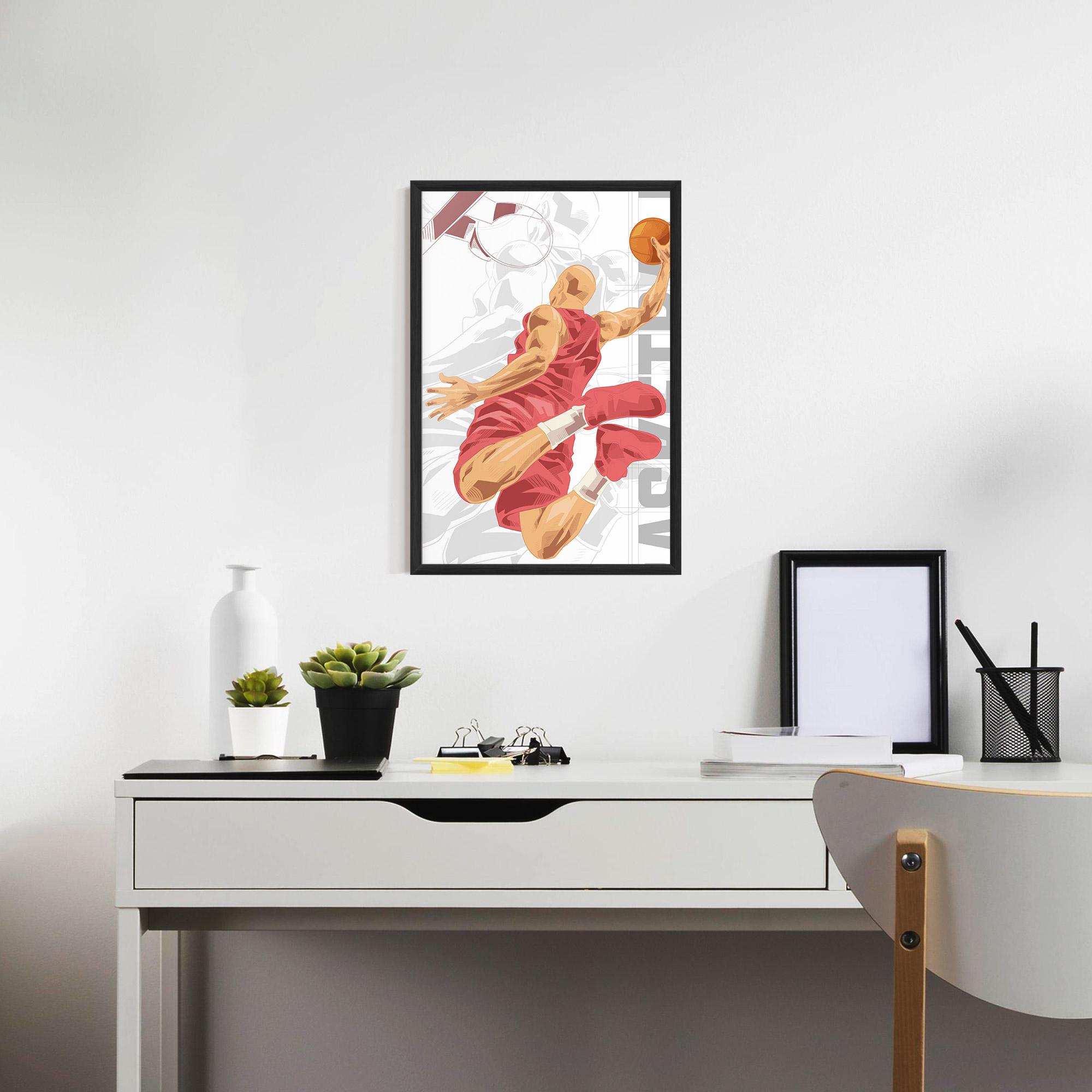 Gerahmte Poster Pink Basketball mockup 7