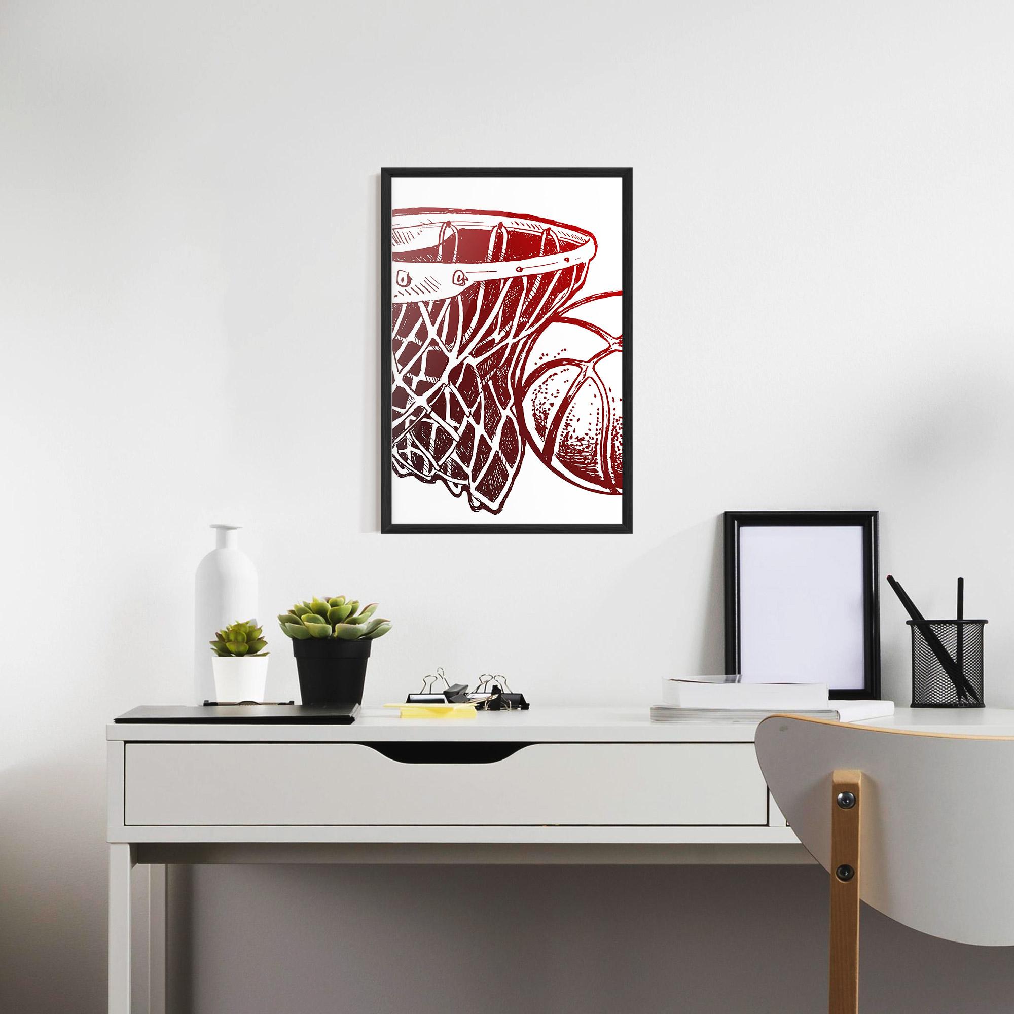 Gerahmte Poster Red Basketball Hoop mockup 7
