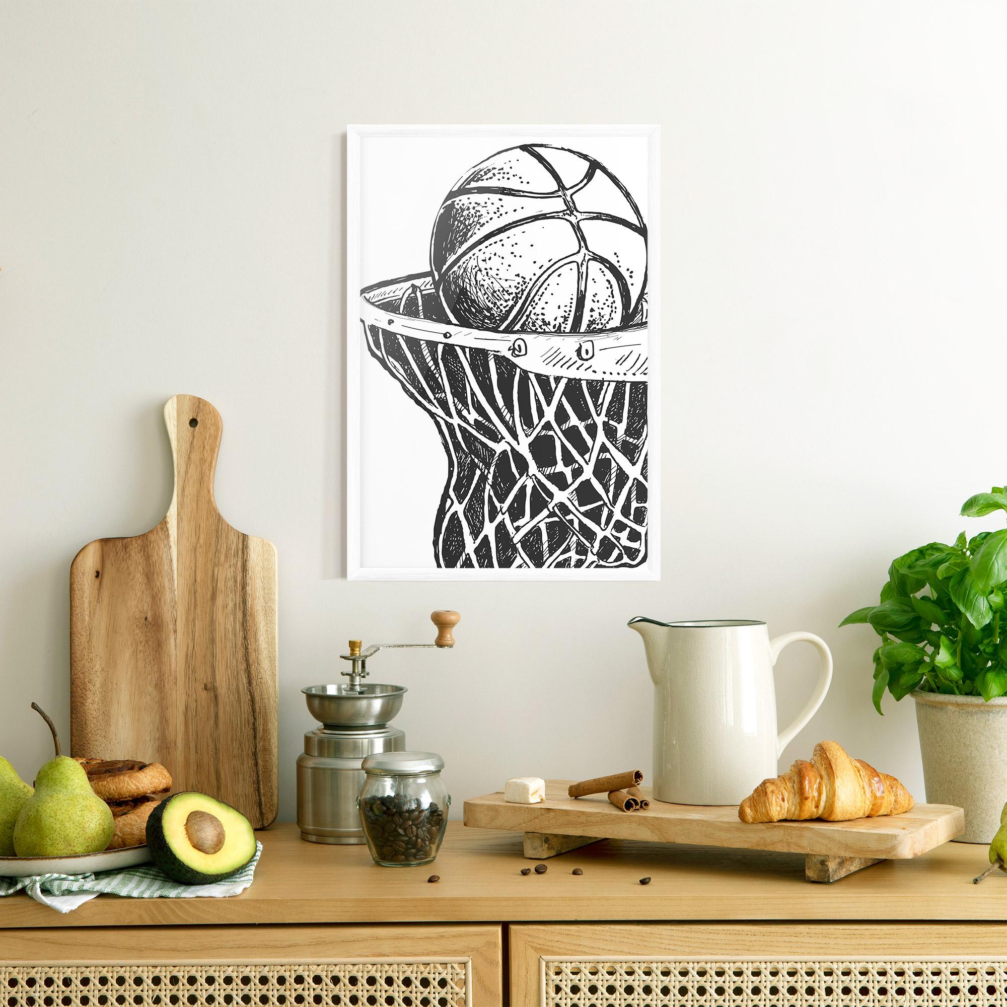 Gerahmte Poster Basketball Grey Hoop mockup 8