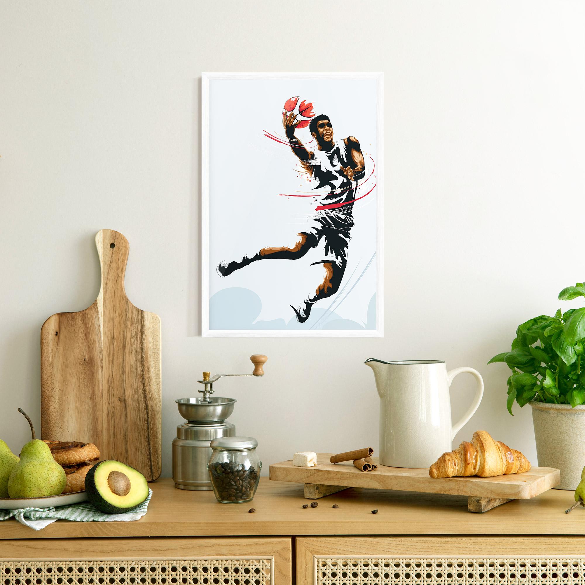 Gerahmte Poster Basketball Shot mockup 8