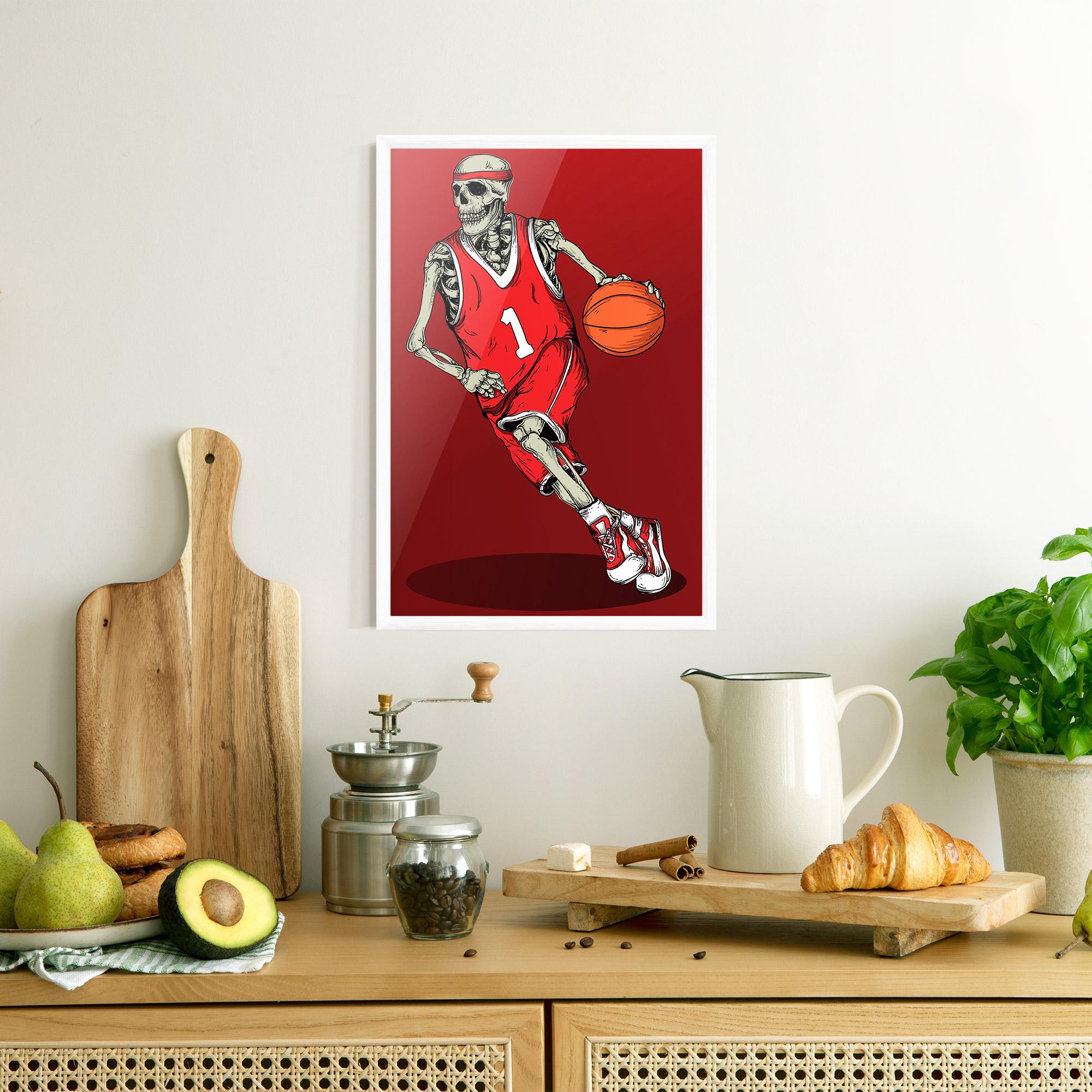 Gerahmte Poster Basketball Skull mockup 8