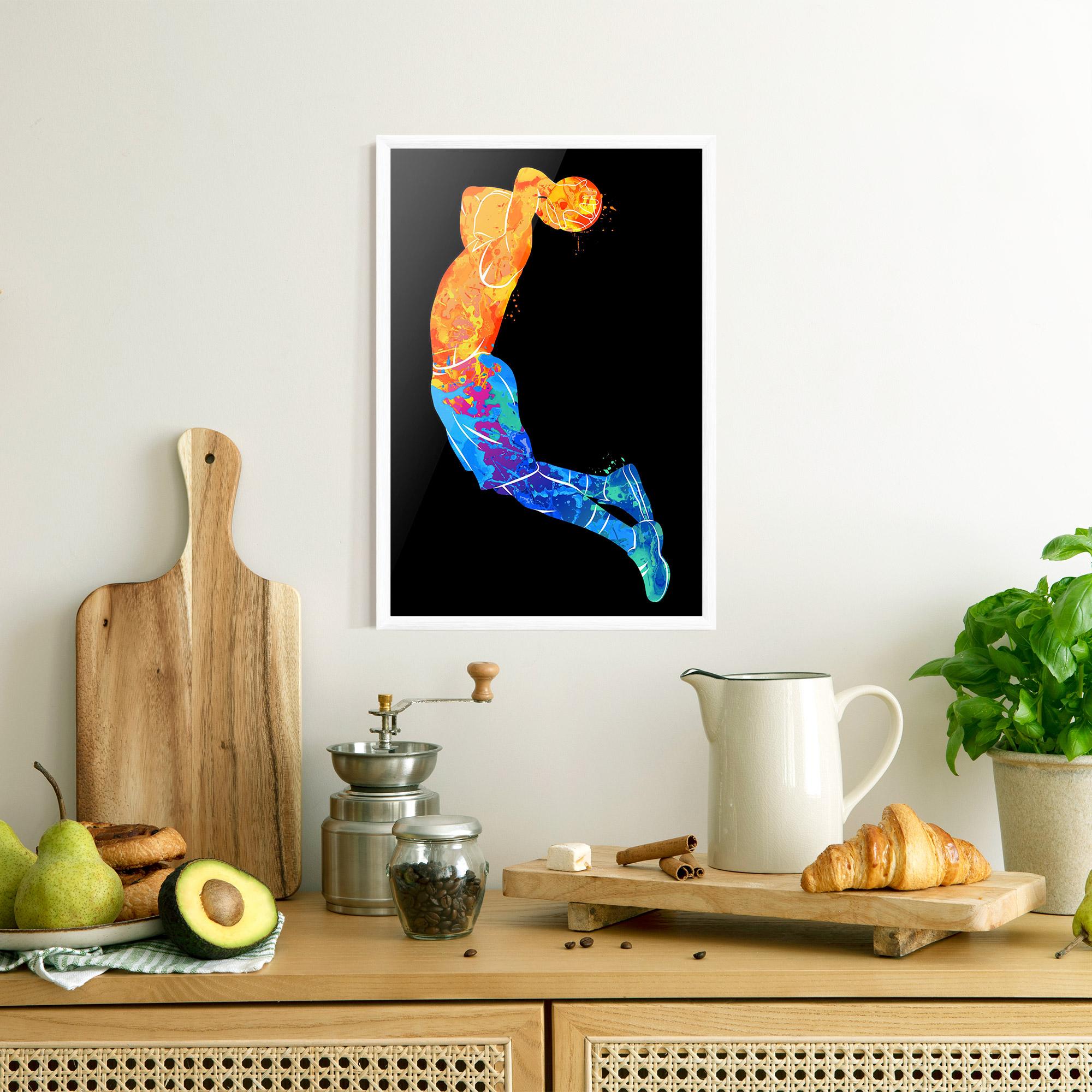 Gerahmte Poster Blue Orange Basket mockup 8