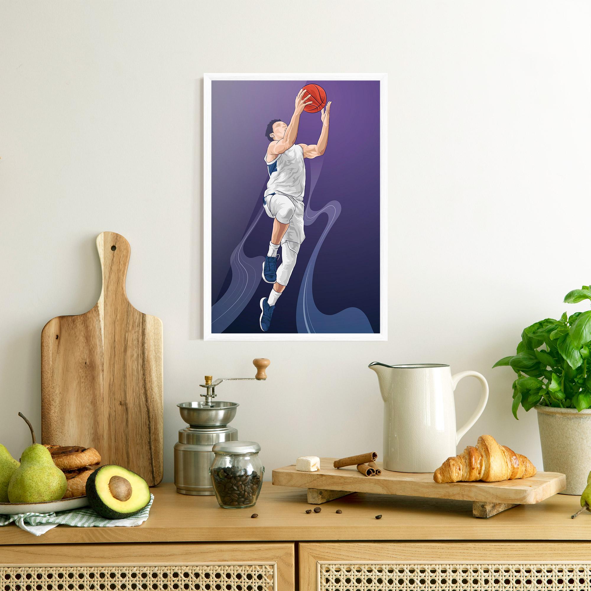 Gerahmte Poster Flying Player mockup 8