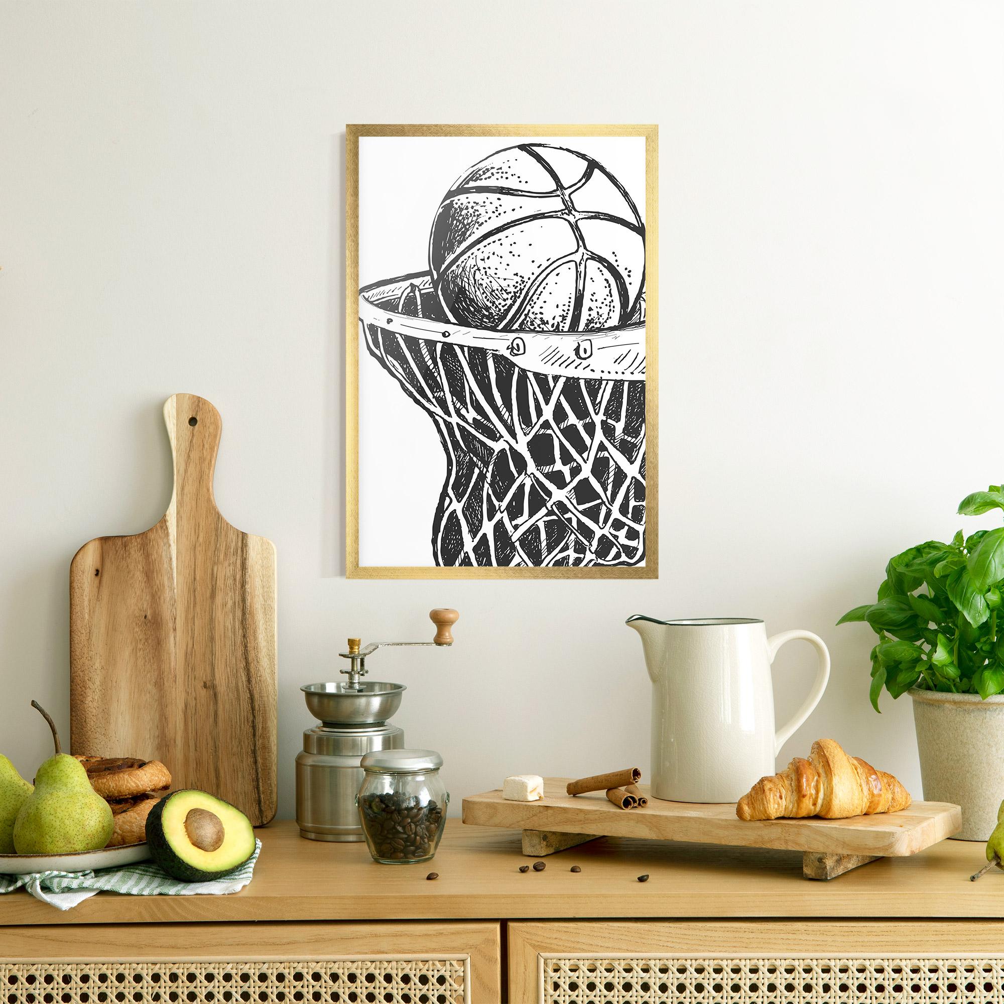 Gerahmte Poster Basketball Grey Hoop mockup 8