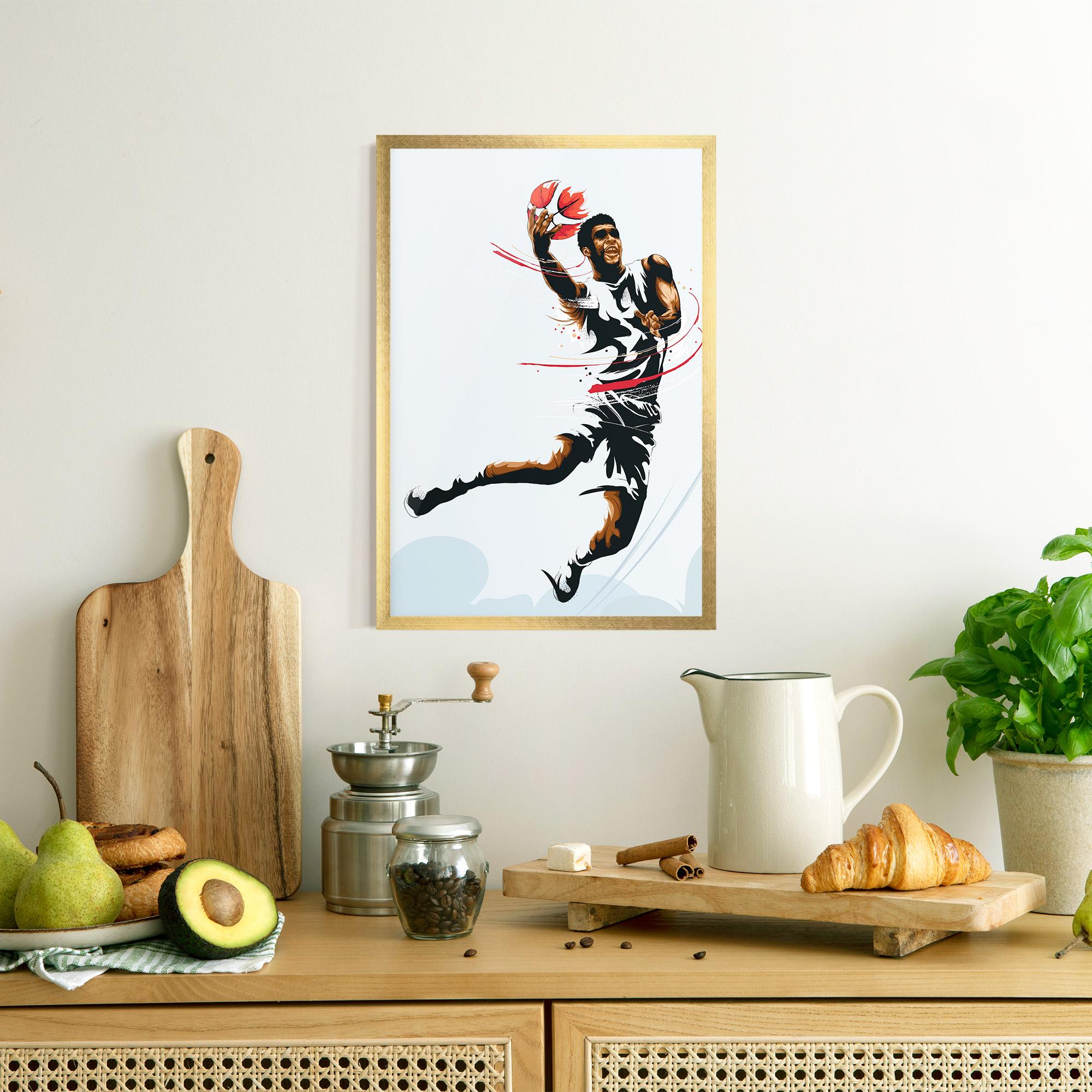 Gerahmte Poster Basketball Shot mockup 8