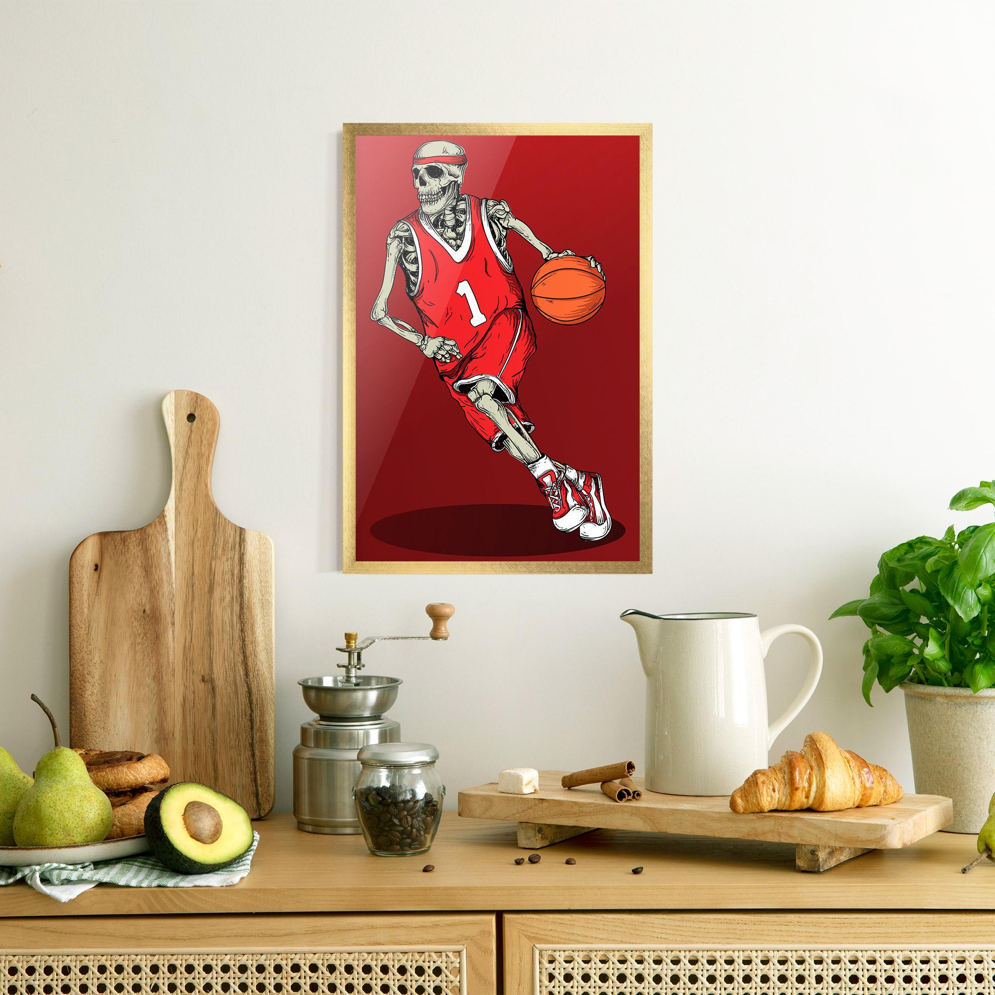 Gerahmte Poster Basketball Skull mockup 8