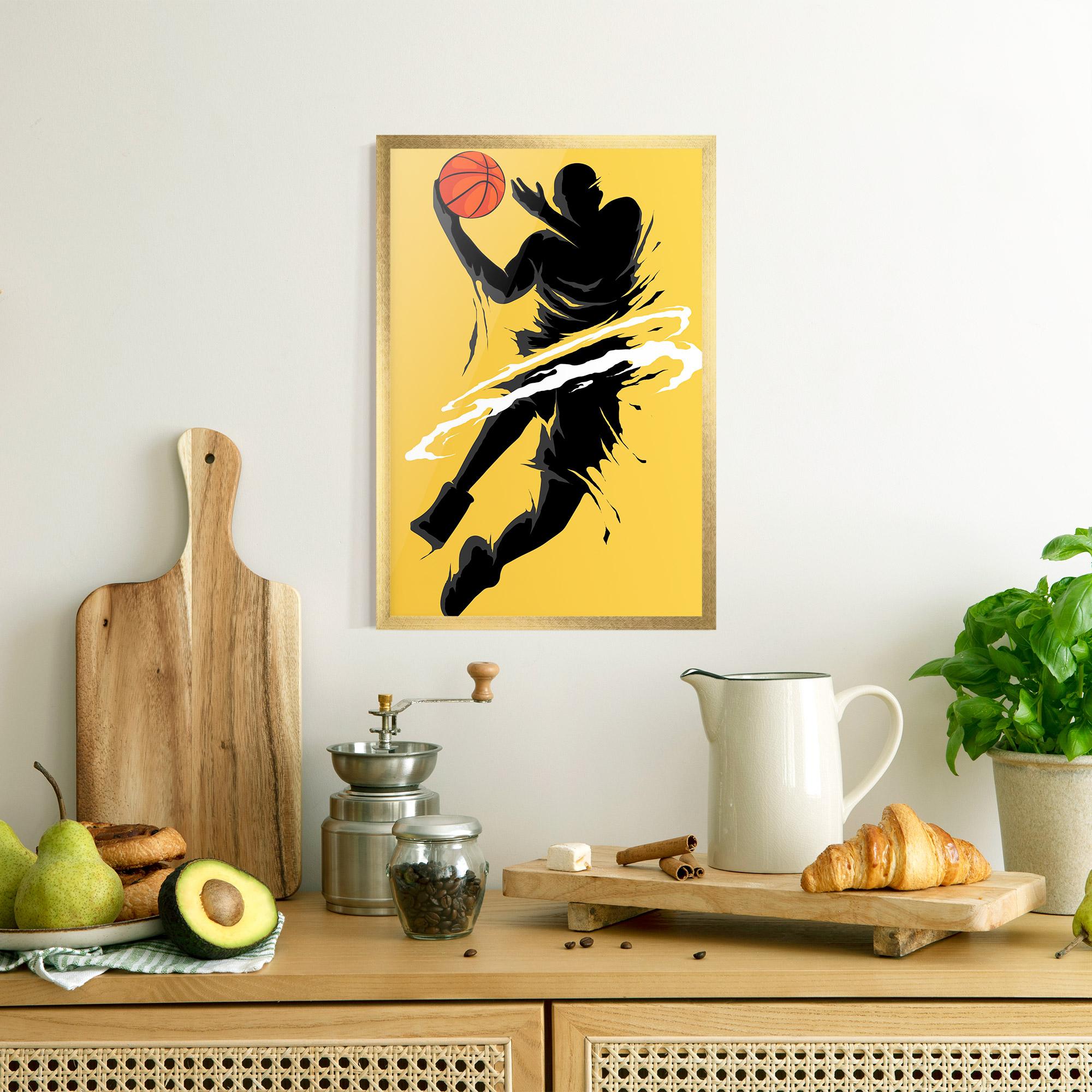 Gerahmte Poster Basketball Smoke mockup 8