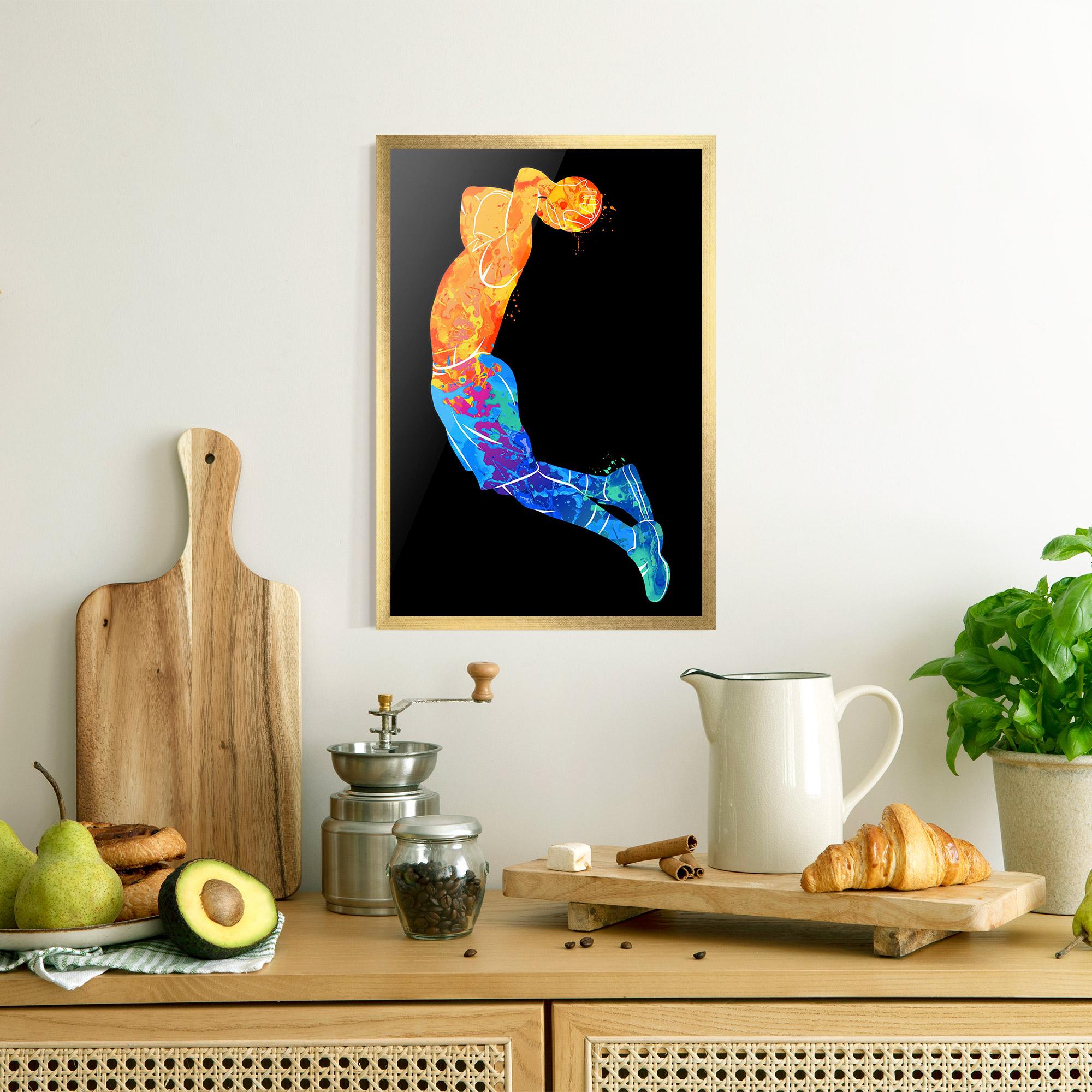 Gerahmte Poster Blue Orange Basket mockup 8