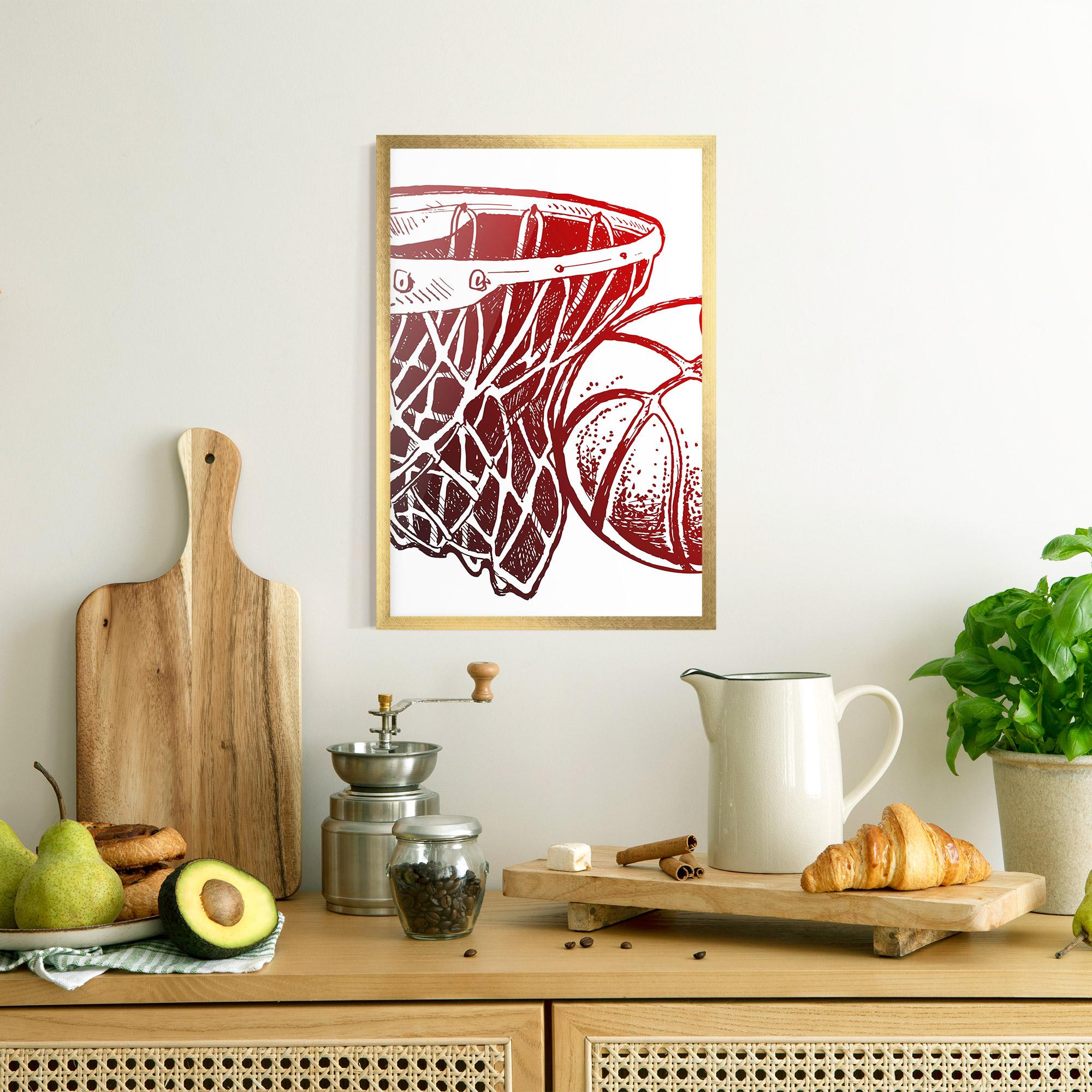 Gerahmte Poster Red Basketball Hoop mockup 8