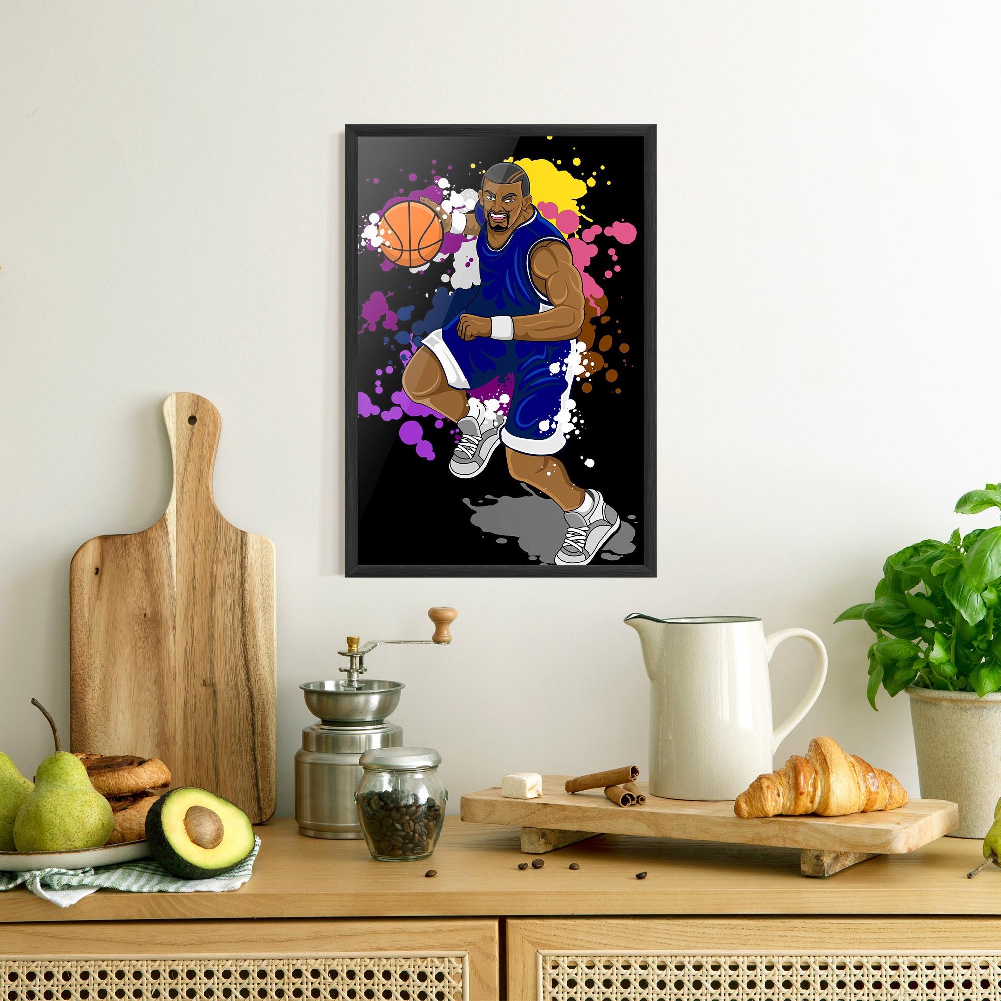 Gerahmte Poster Basketball Character mockup 8