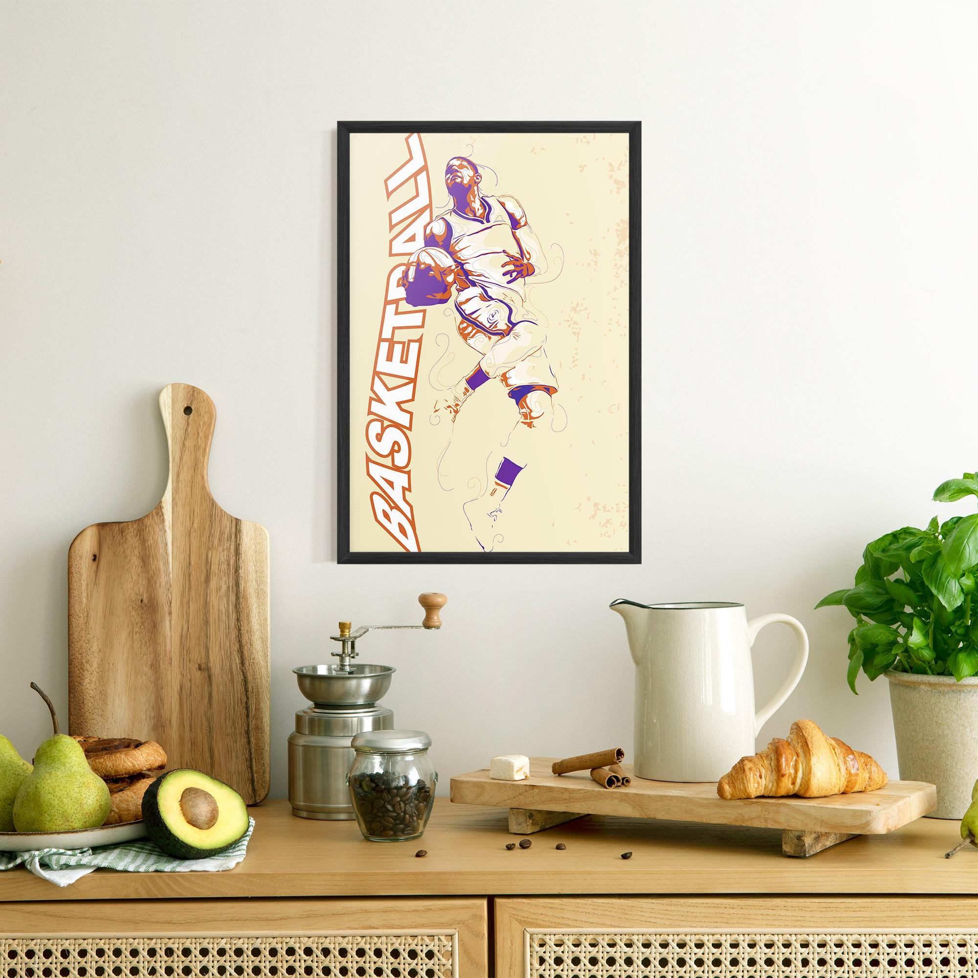Gerahmte Poster Basketball Cream mockup 8