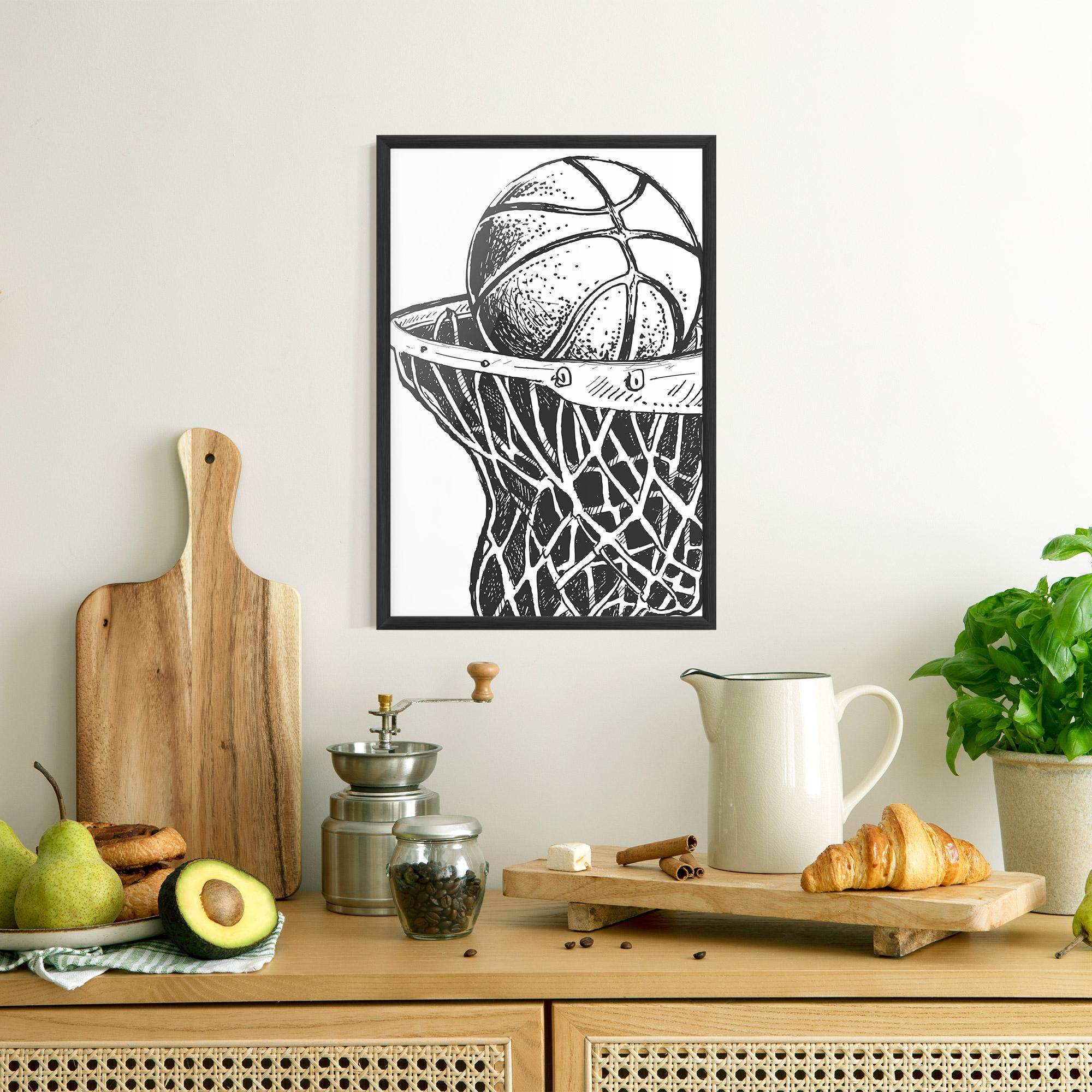 Gerahmte Poster Basketball Grey Hoop mockup 8