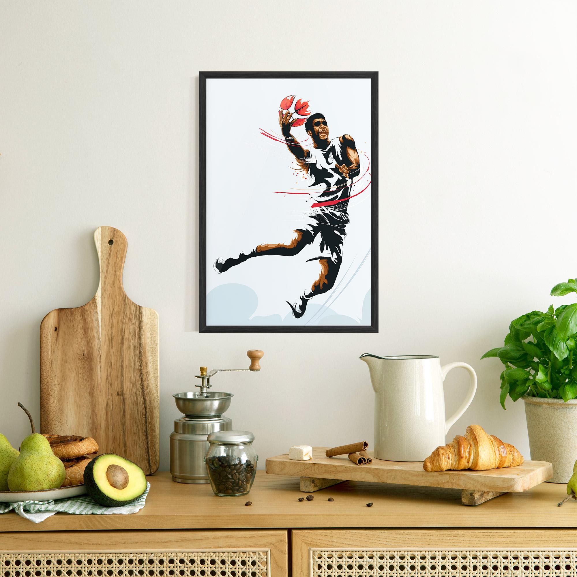 Gerahmte Poster Basketball Shot mockup 8