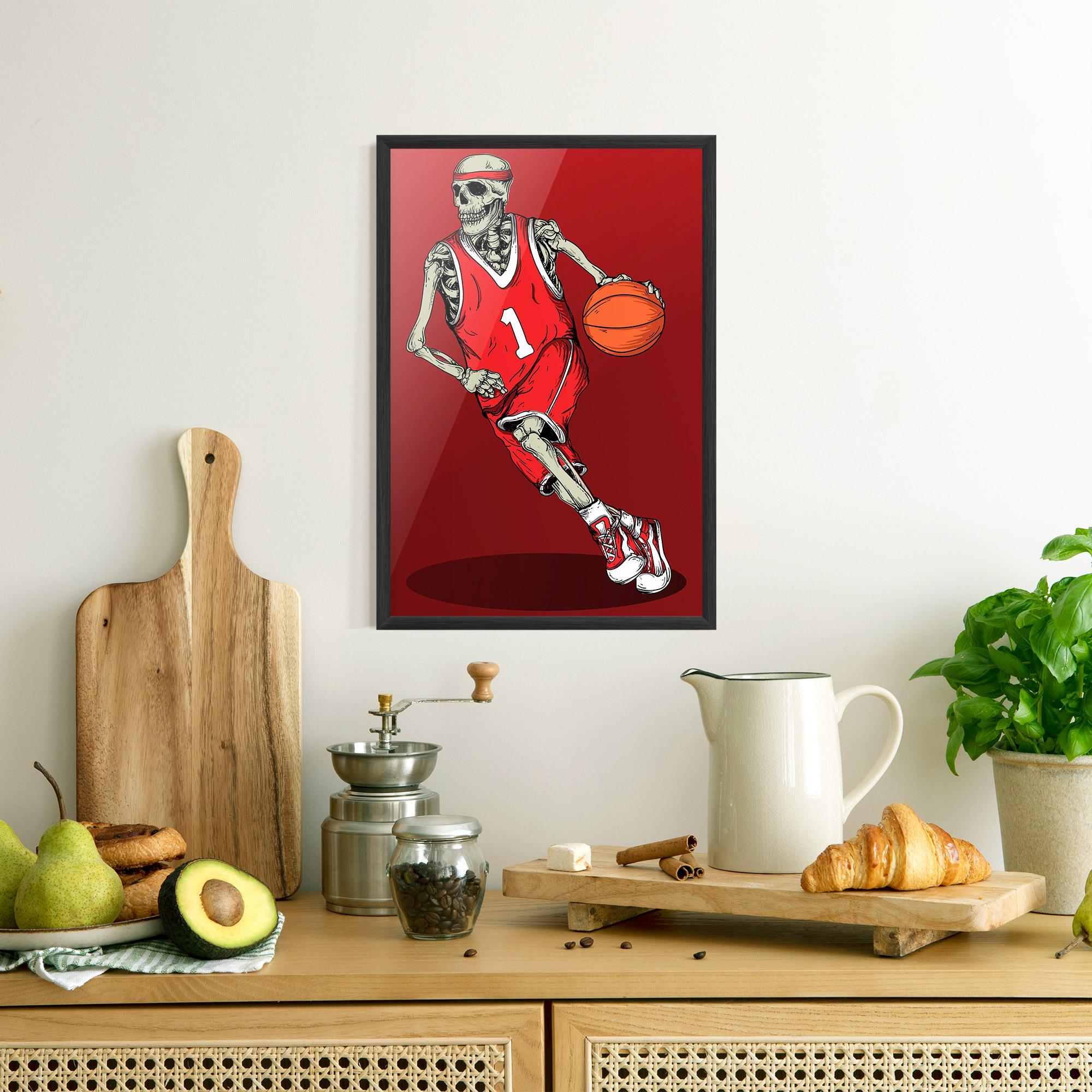 Gerahmte Poster Basketball Skull mockup 8