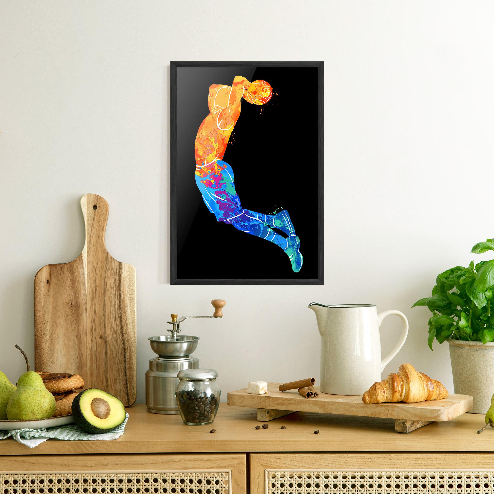 Gerahmte Poster Blue Orange Basket mockup 8