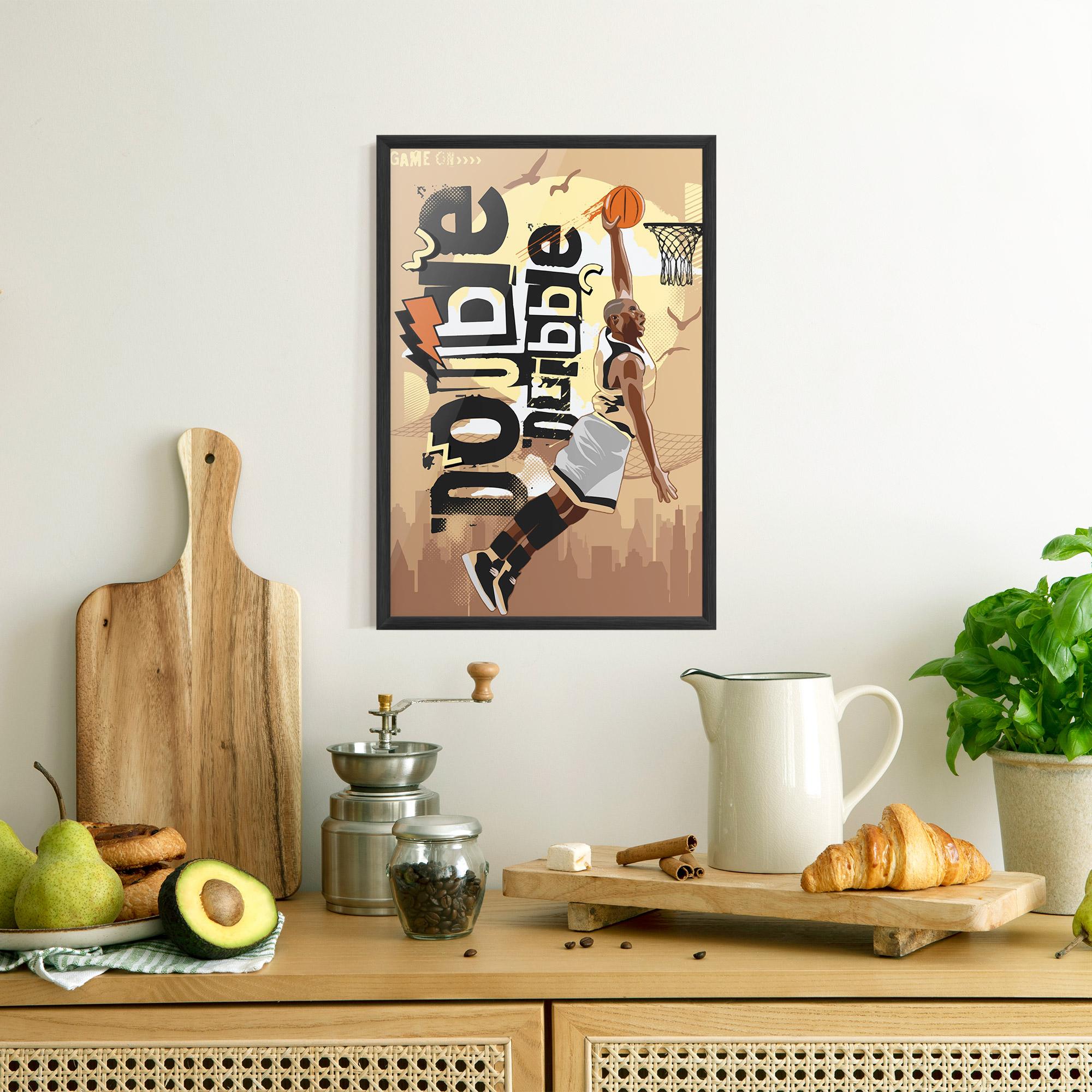 Gerahmte Poster Double Dribble mockup 8