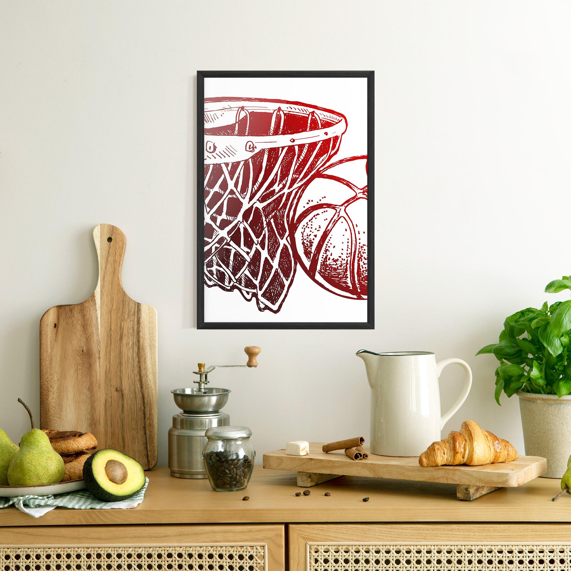 Gerahmte Poster Red Basketball Hoop mockup 8