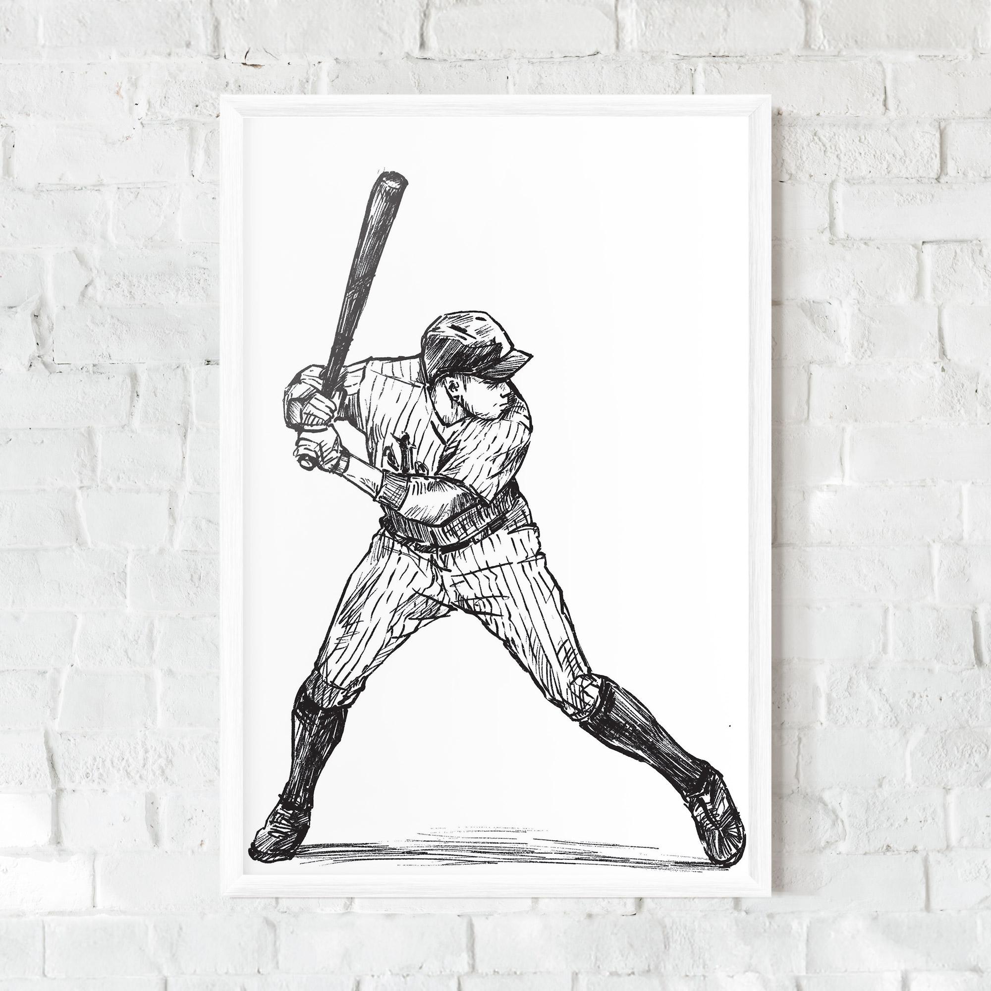 Gerahmte Poster Baseball Play mockup 0