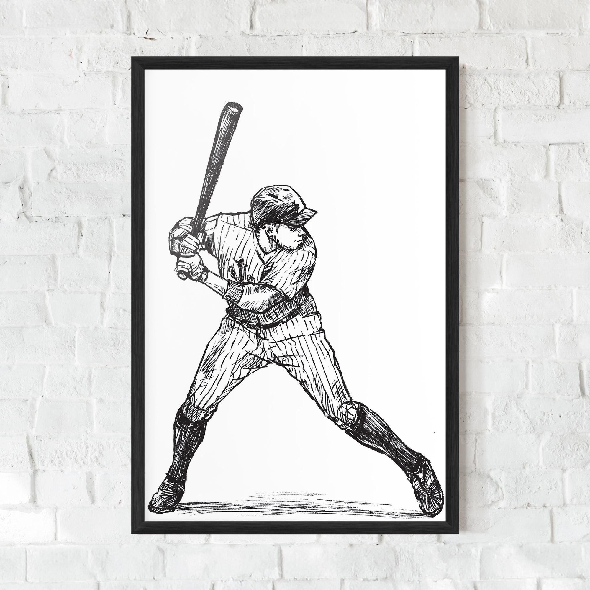 Gerahmte Poster Baseball Play mockup 0