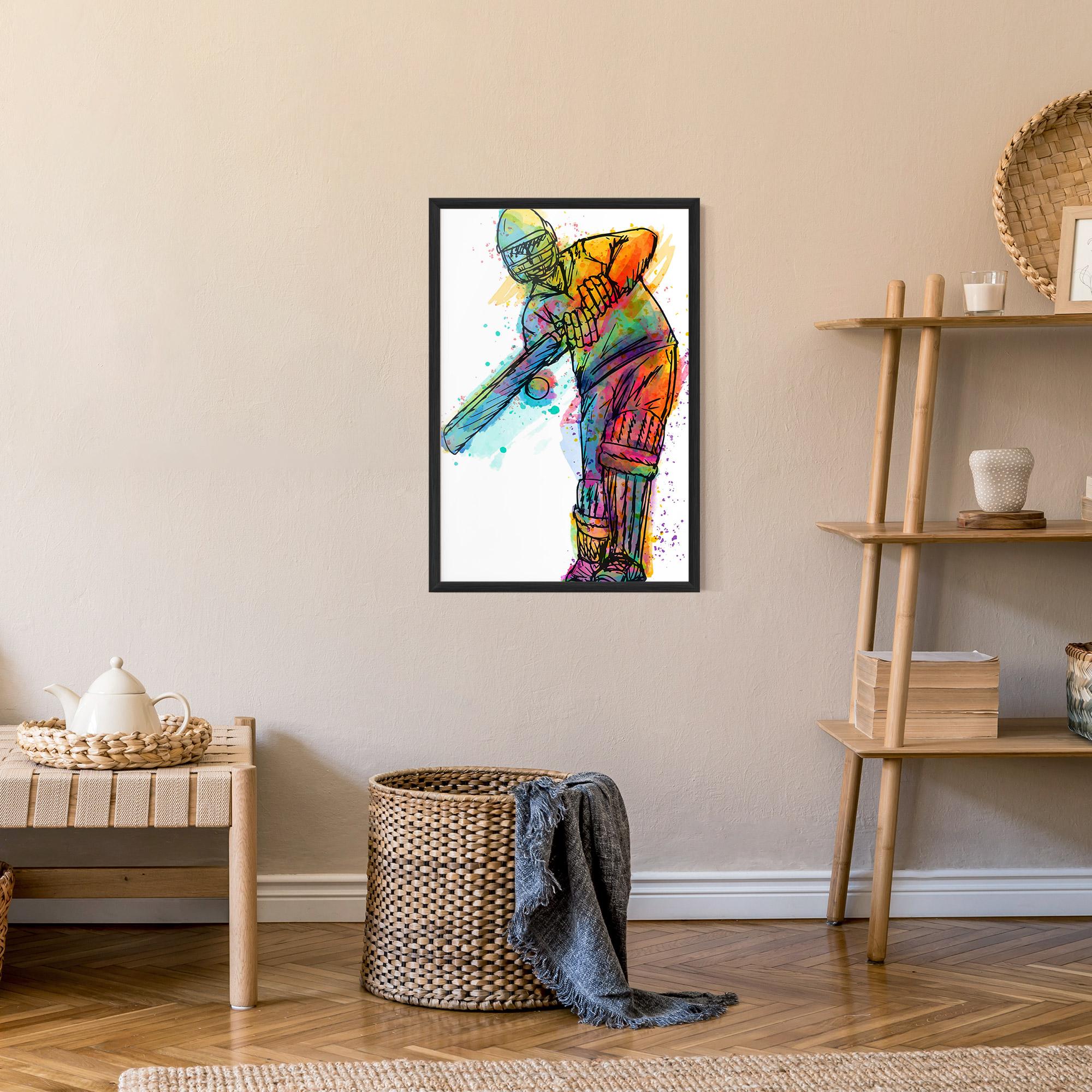 Gerahmte Poster Colorful Baseball Player mockup 9