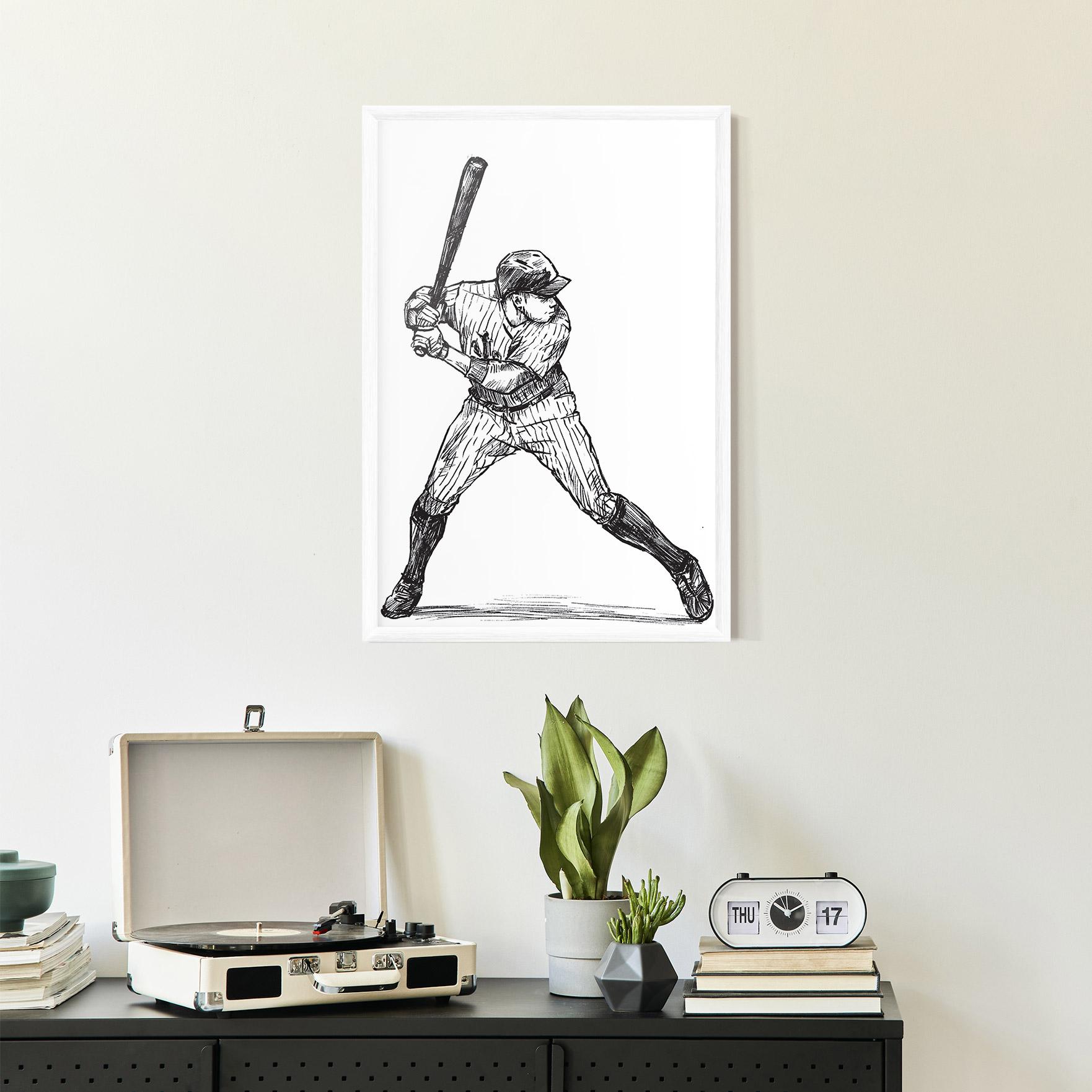 Gerahmte Poster Baseball Play mockup 2