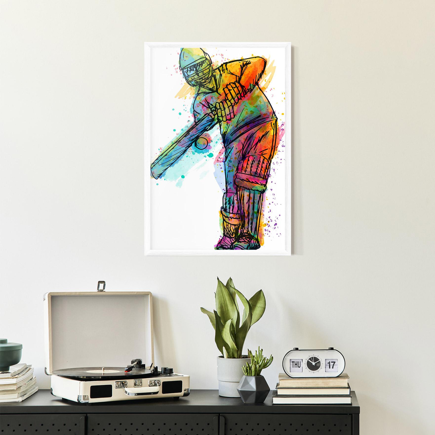 Gerahmte Poster Colorful Baseball Player mockup 2
