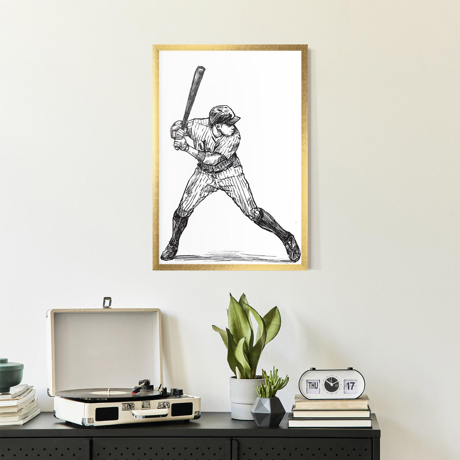 Gerahmte Poster Baseball Play mockup 2