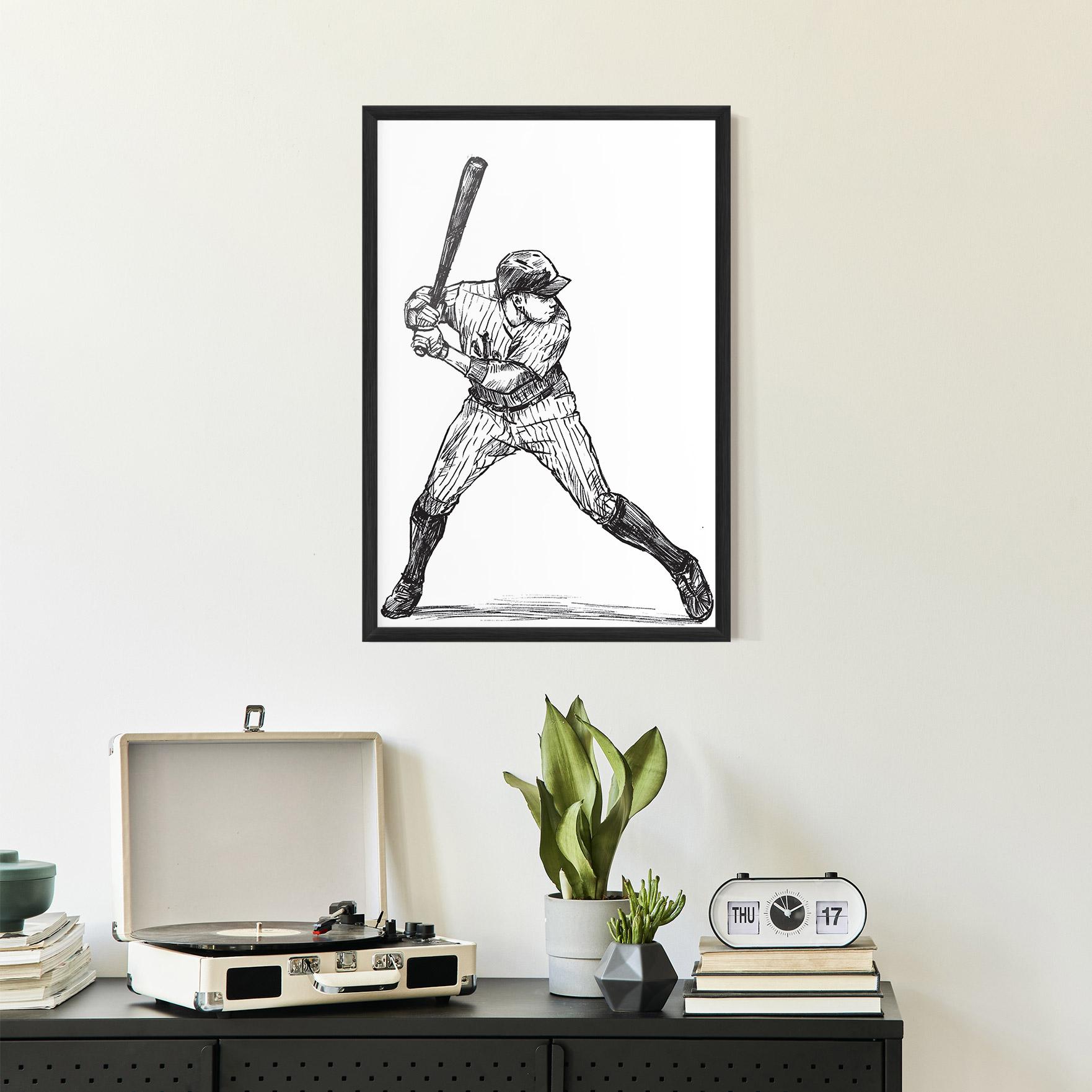 Gerahmte Poster Baseball Play mockup 2