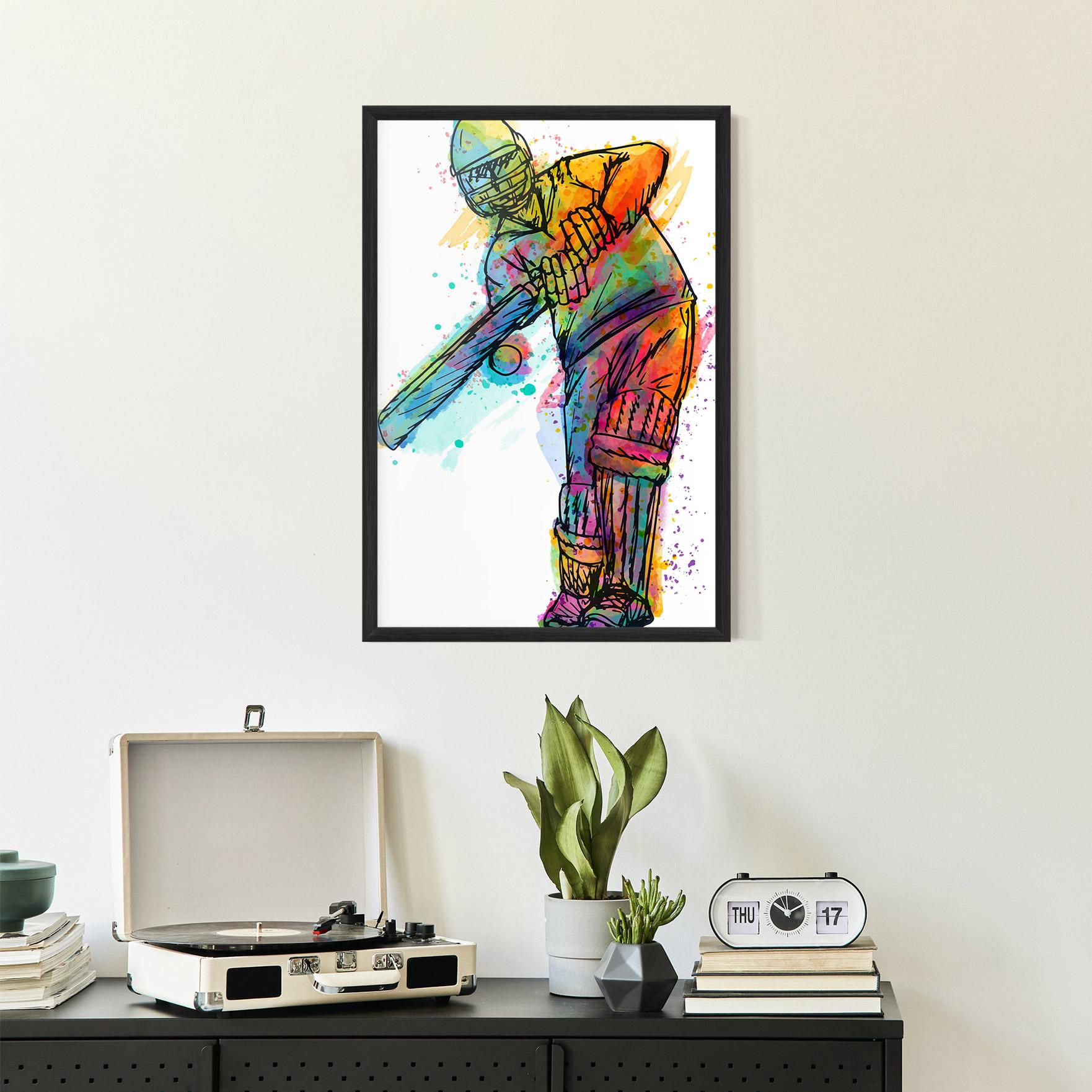 Gerahmte Poster Colorful Baseball Player mockup 2
