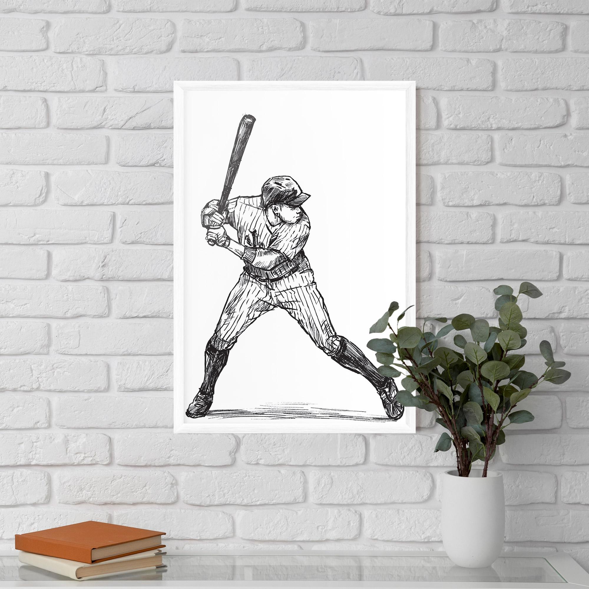 Gerahmte Poster Baseball Play mockup 5