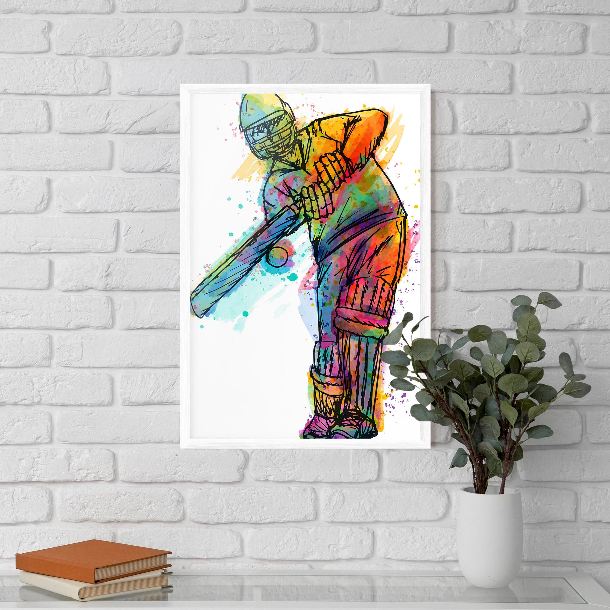 Gerahmte Poster Colorful Baseball Player mockup 5