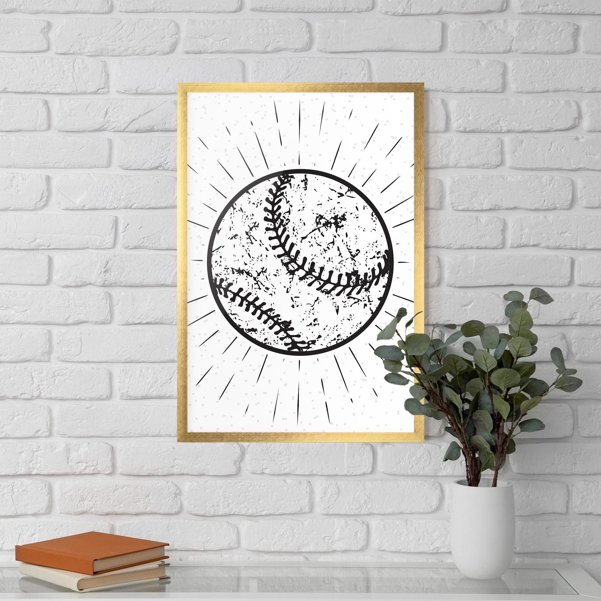 Gerahmte Poster Baseball Ball Line mockup 5