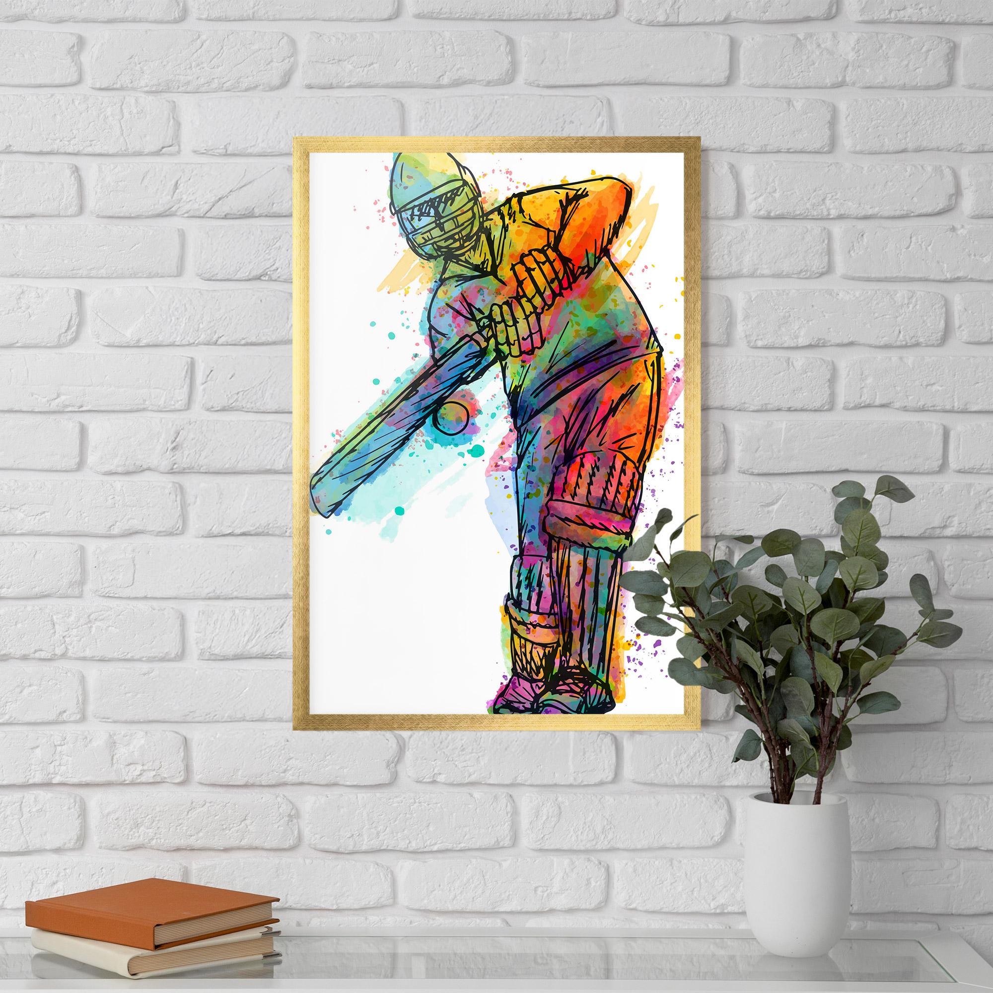 Gerahmte Poster Colorful Baseball Player mockup 5
