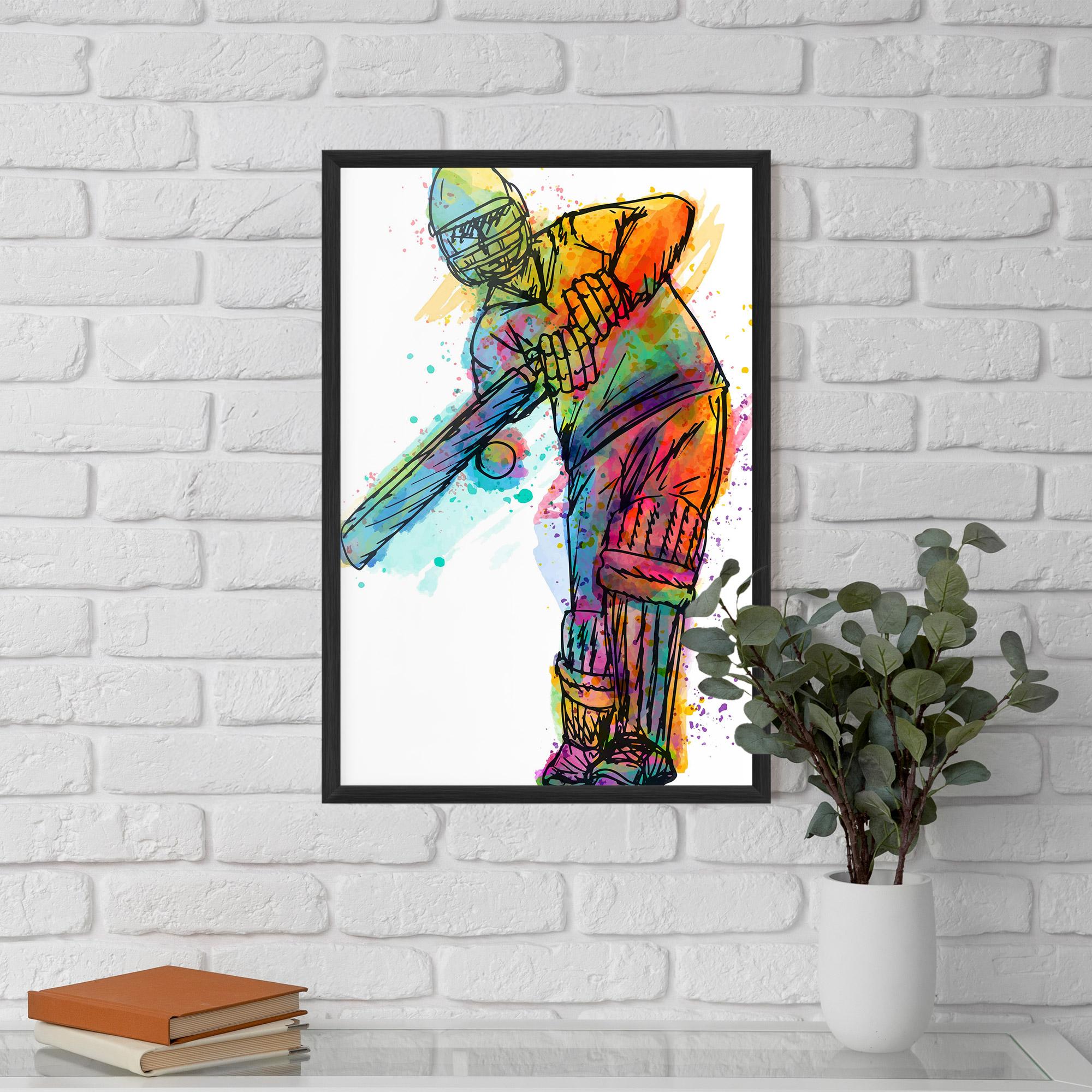 Gerahmte Poster Colorful Baseball Player mockup 5