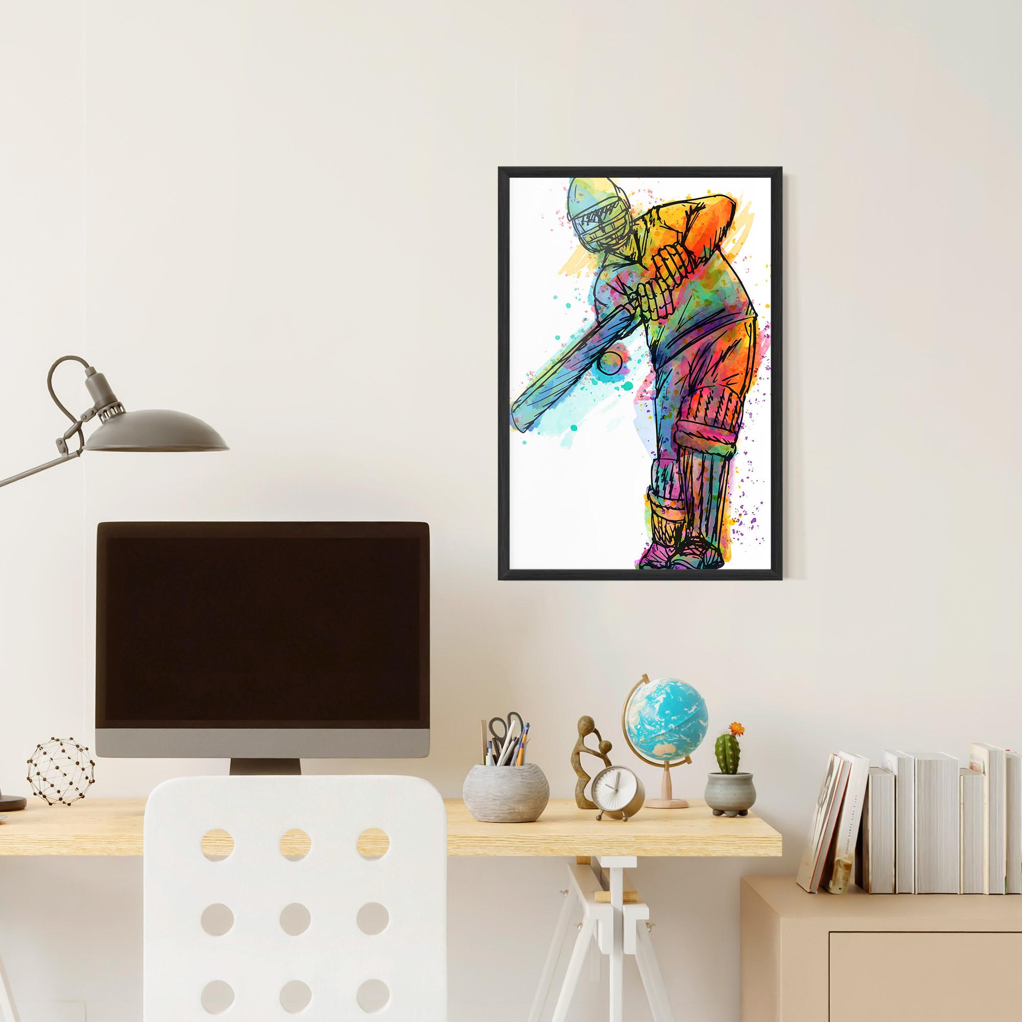 Gerahmte Poster Colorful Baseball Player mockup 6